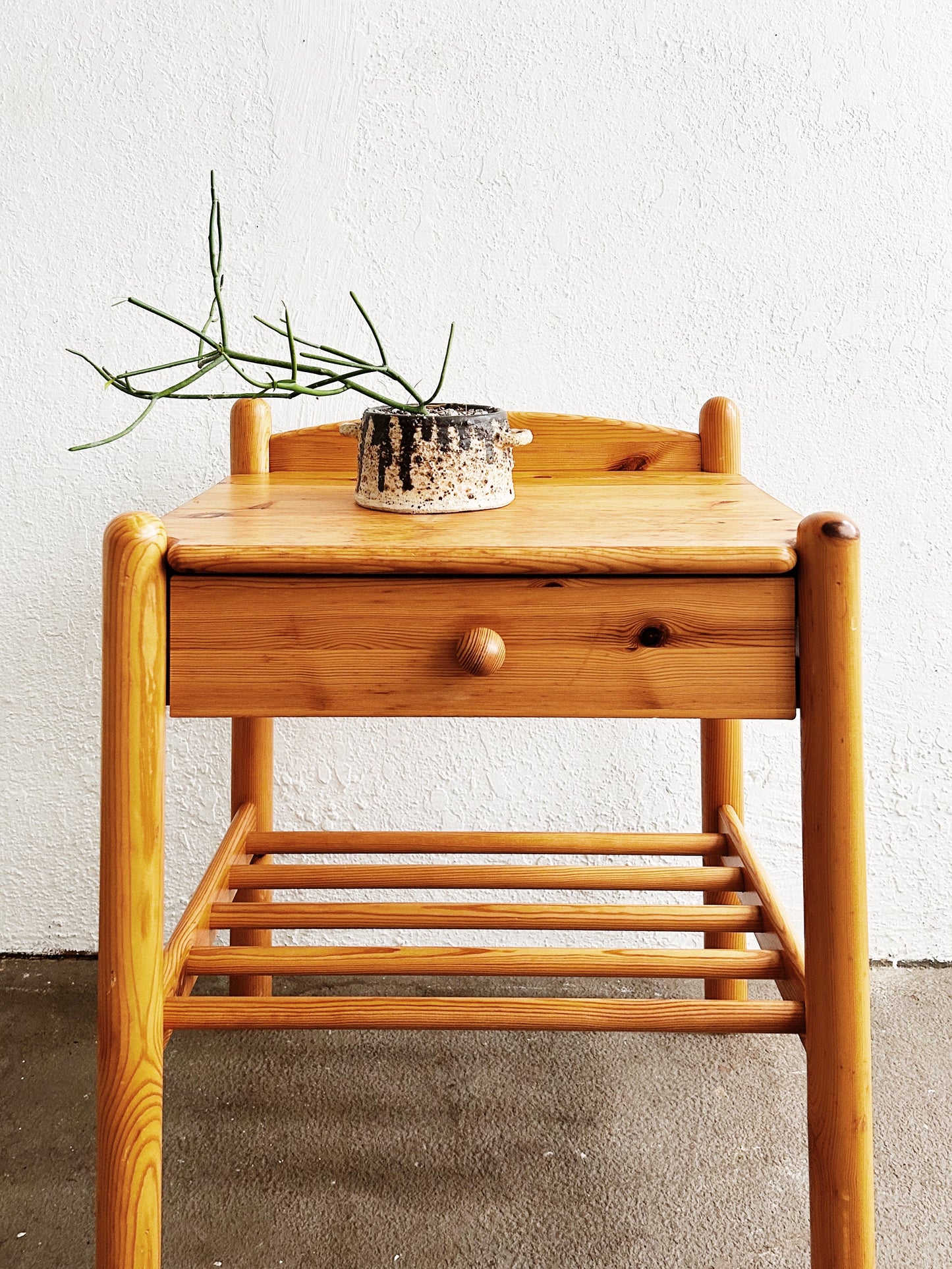 Vintage Wood Nightstand/ End Table