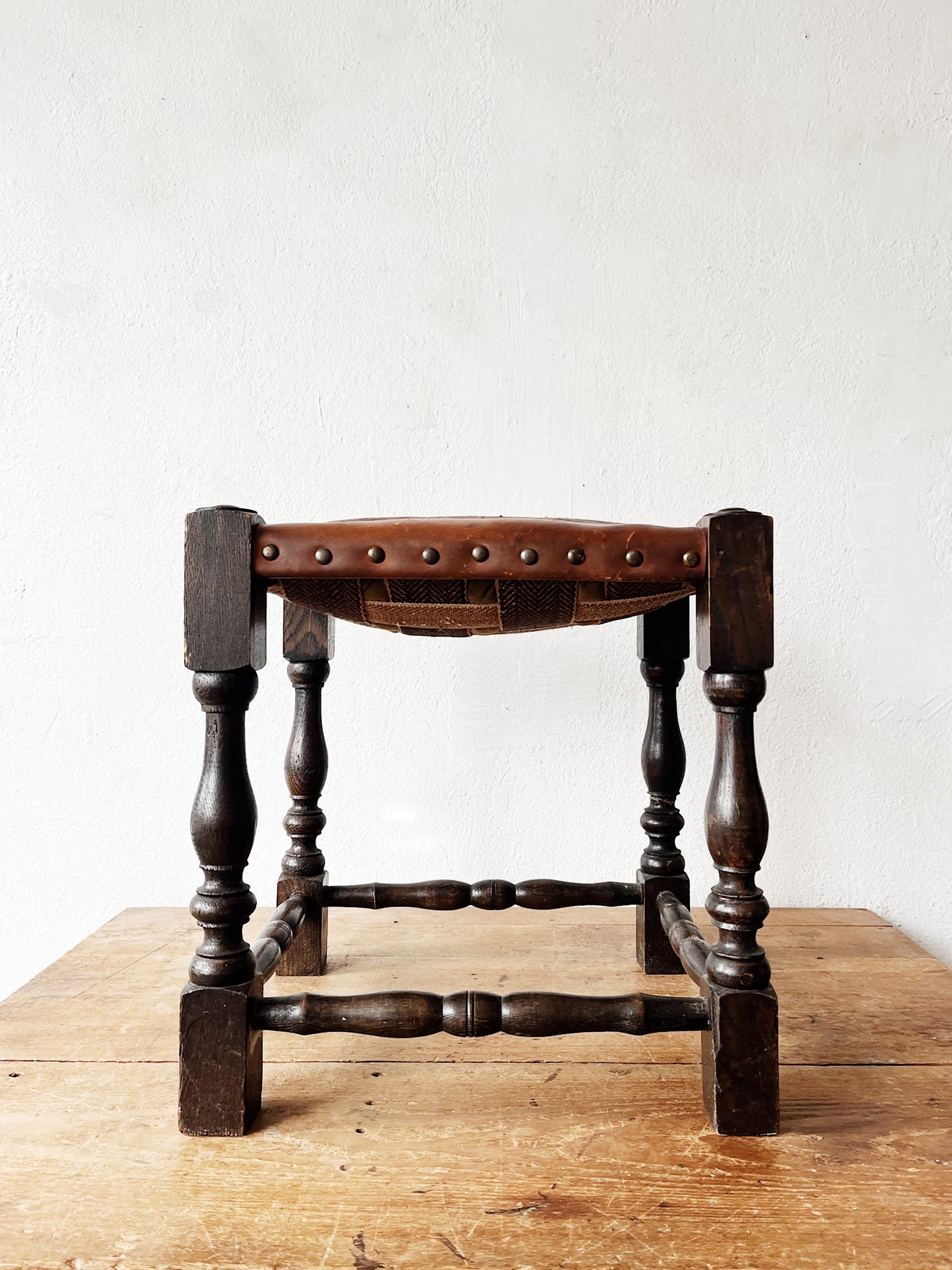 Antique Leather Stool