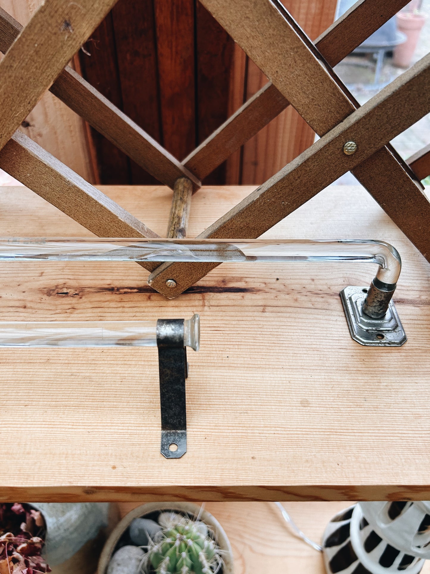 Vintage Glass Towel Bar