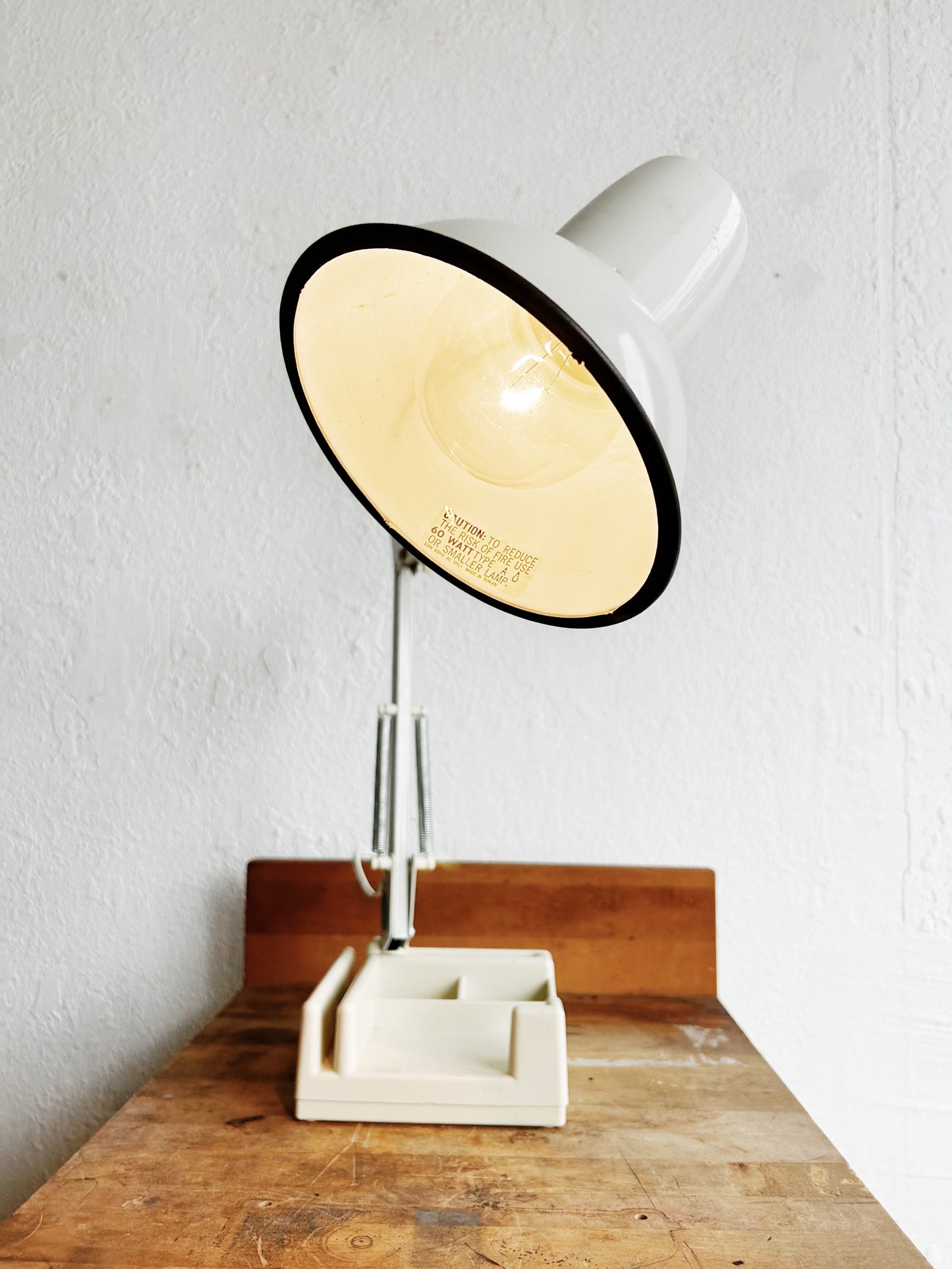 Mid Century Task Light with Weighted Organizer Base