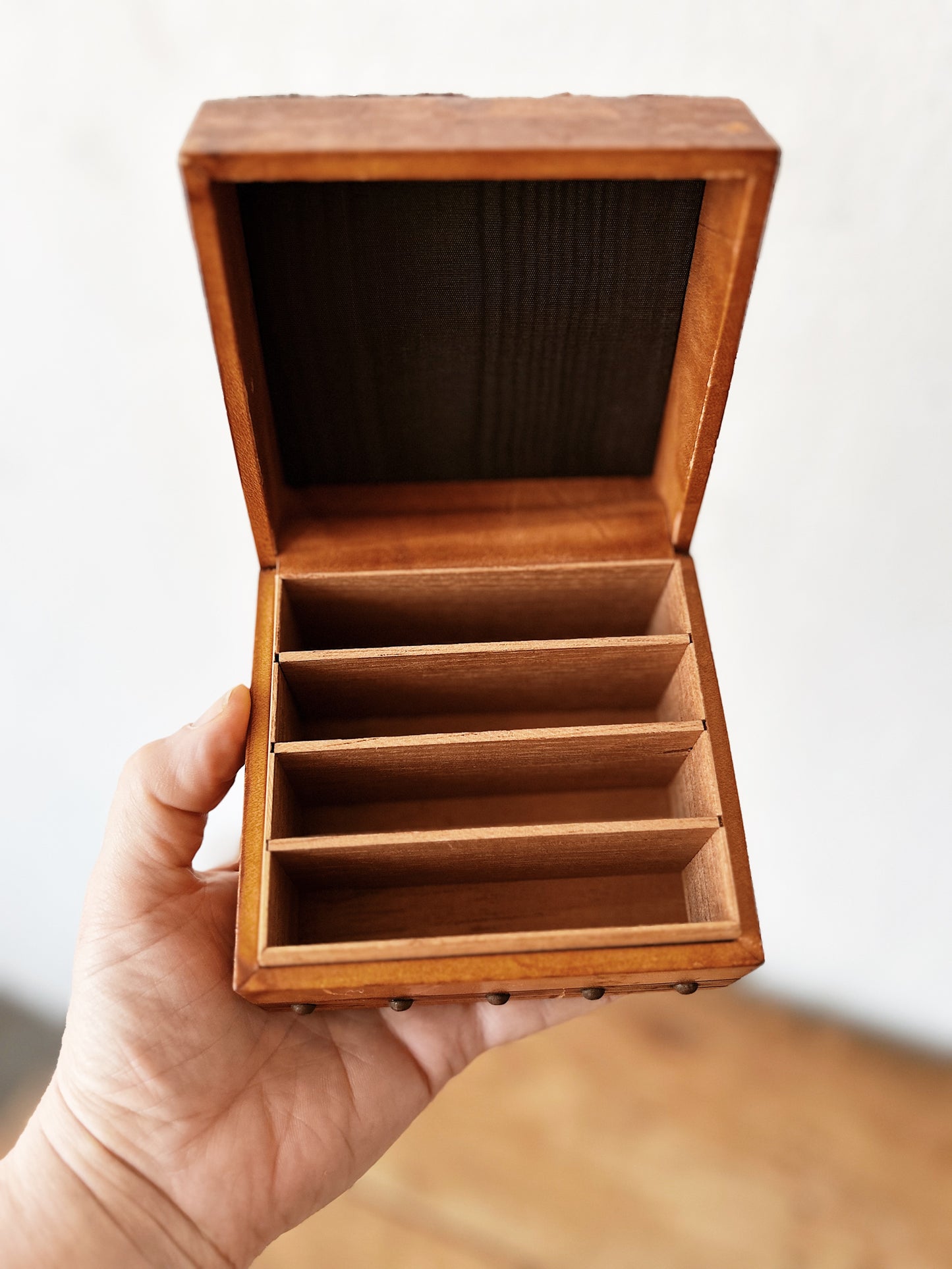 Antique Studded Leather Box
