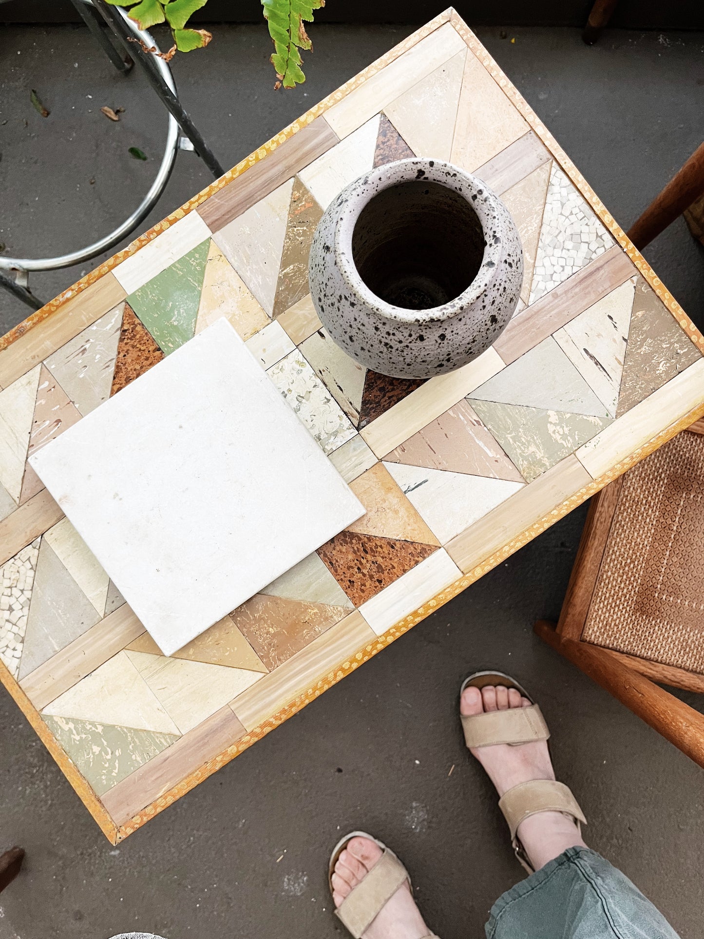 Vintage Tiled Side Table
