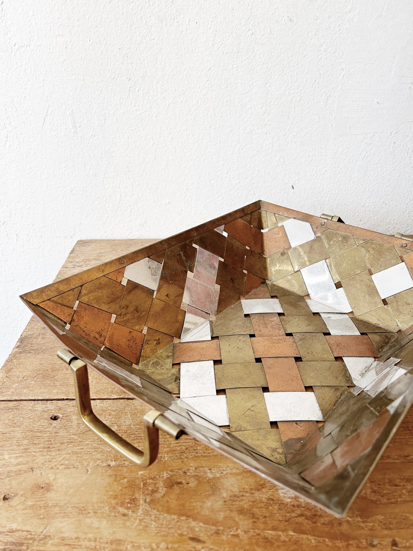 Vintage Woven Metal Basket