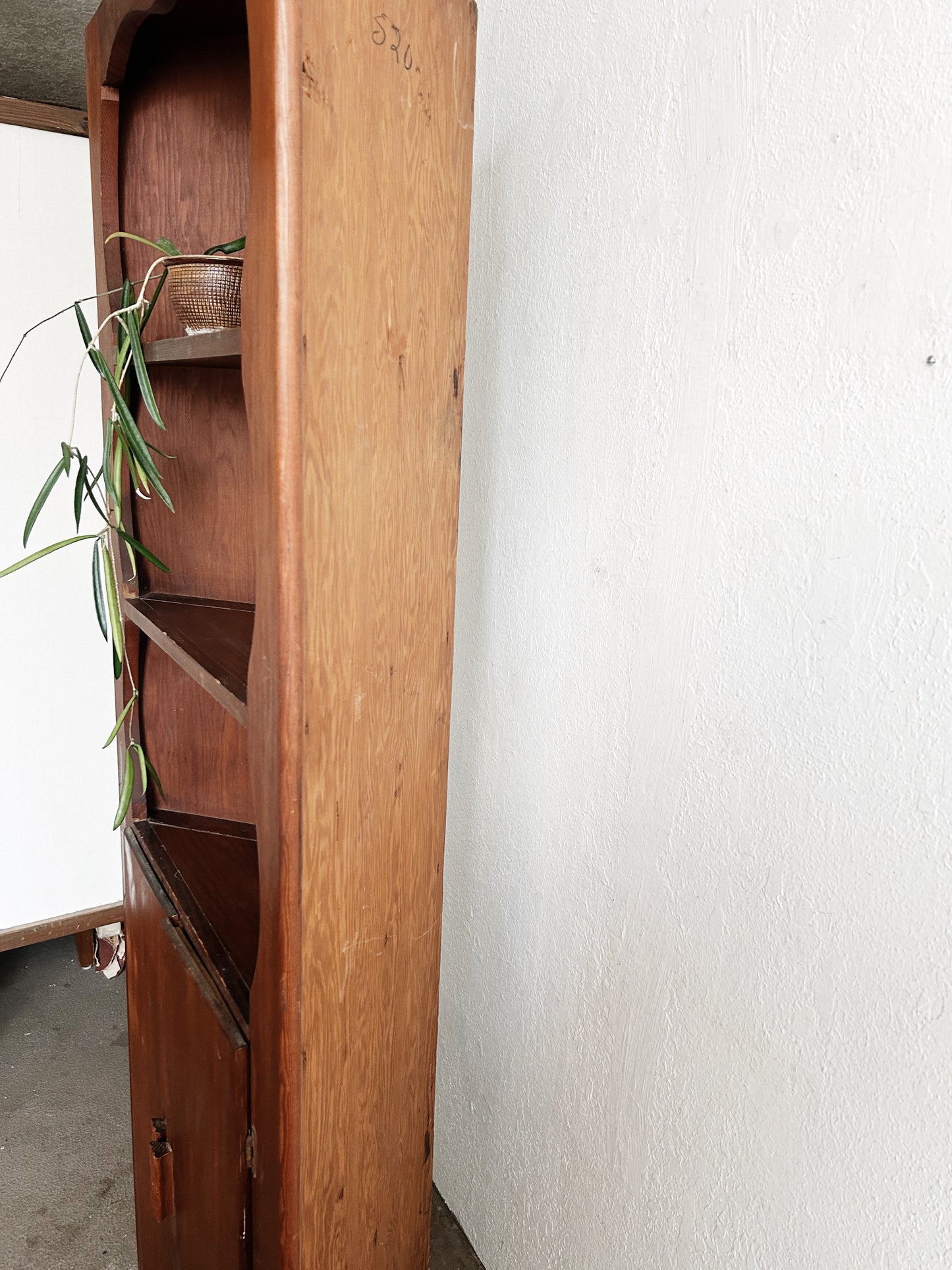 Antique Wood Corner Cabinet