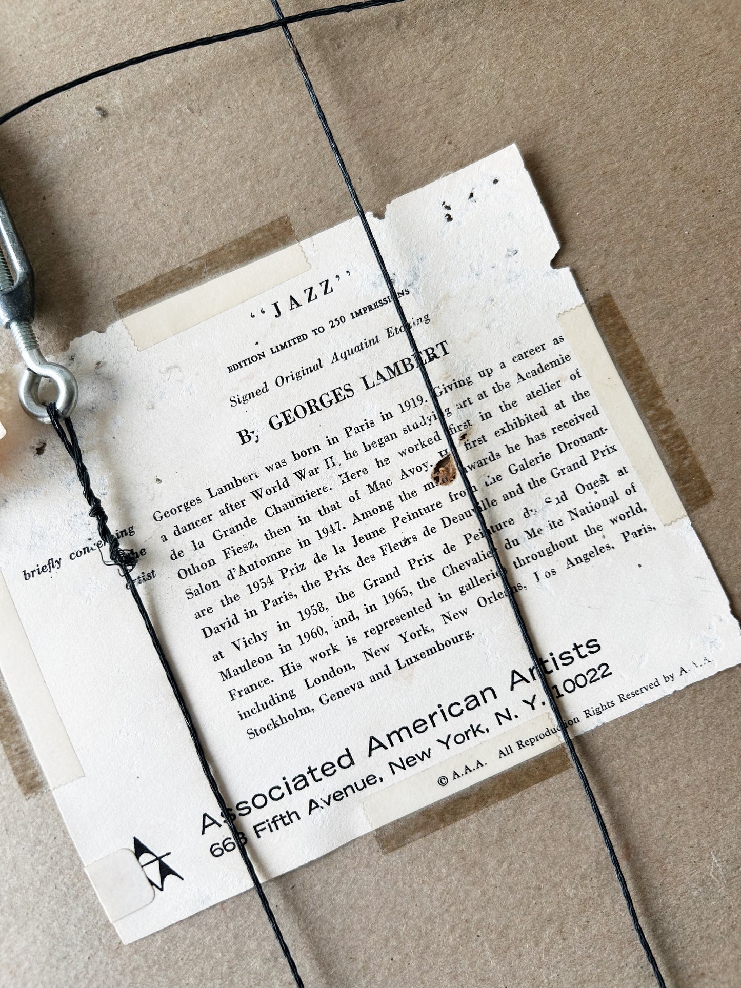 Signed Mid Century Georges Lambert Etching