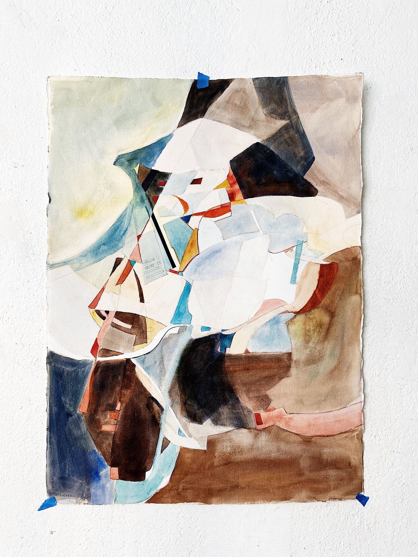Mid Century Mixed Media Painting