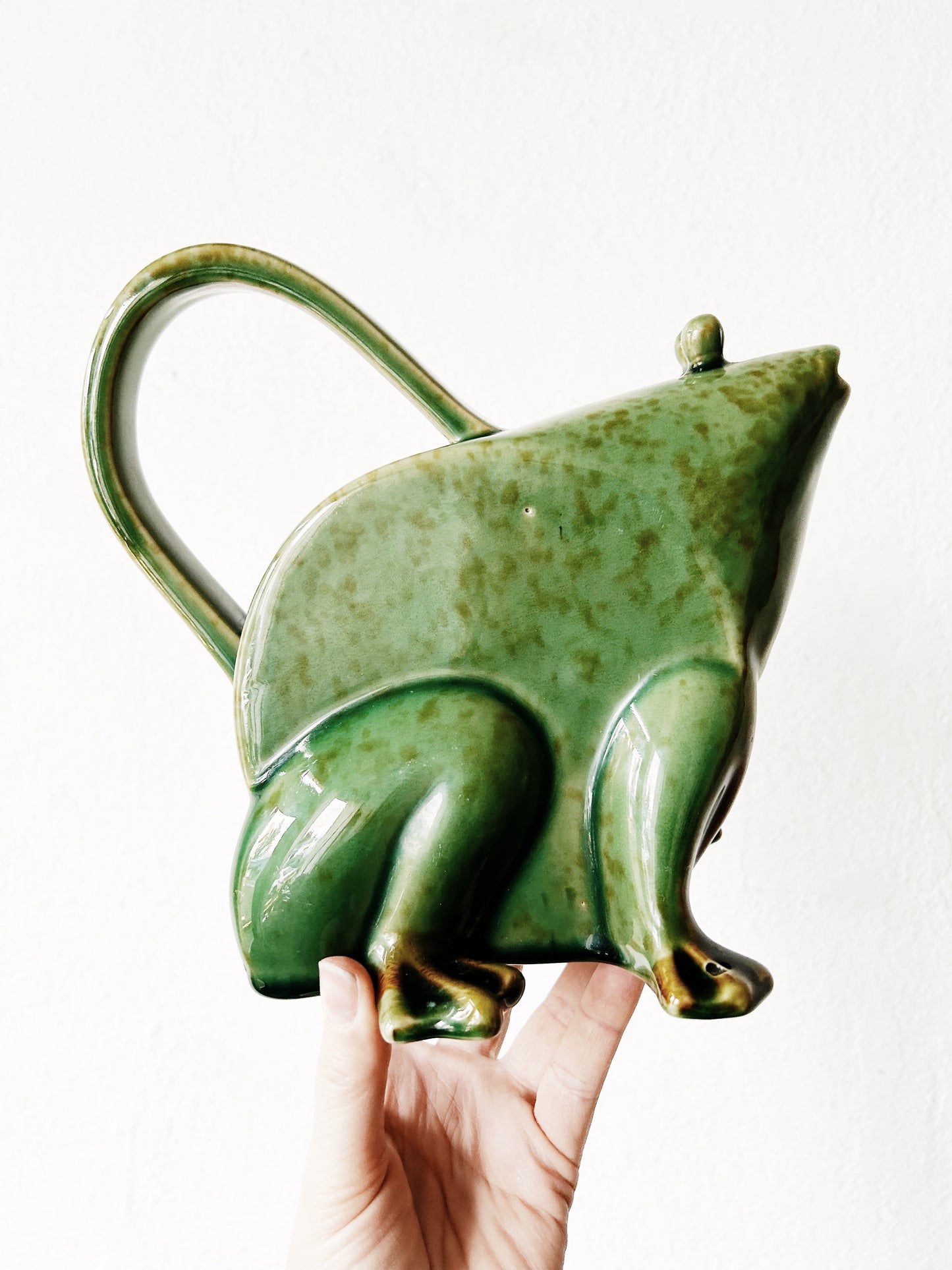Vintage Ceramic Frog Watering Can