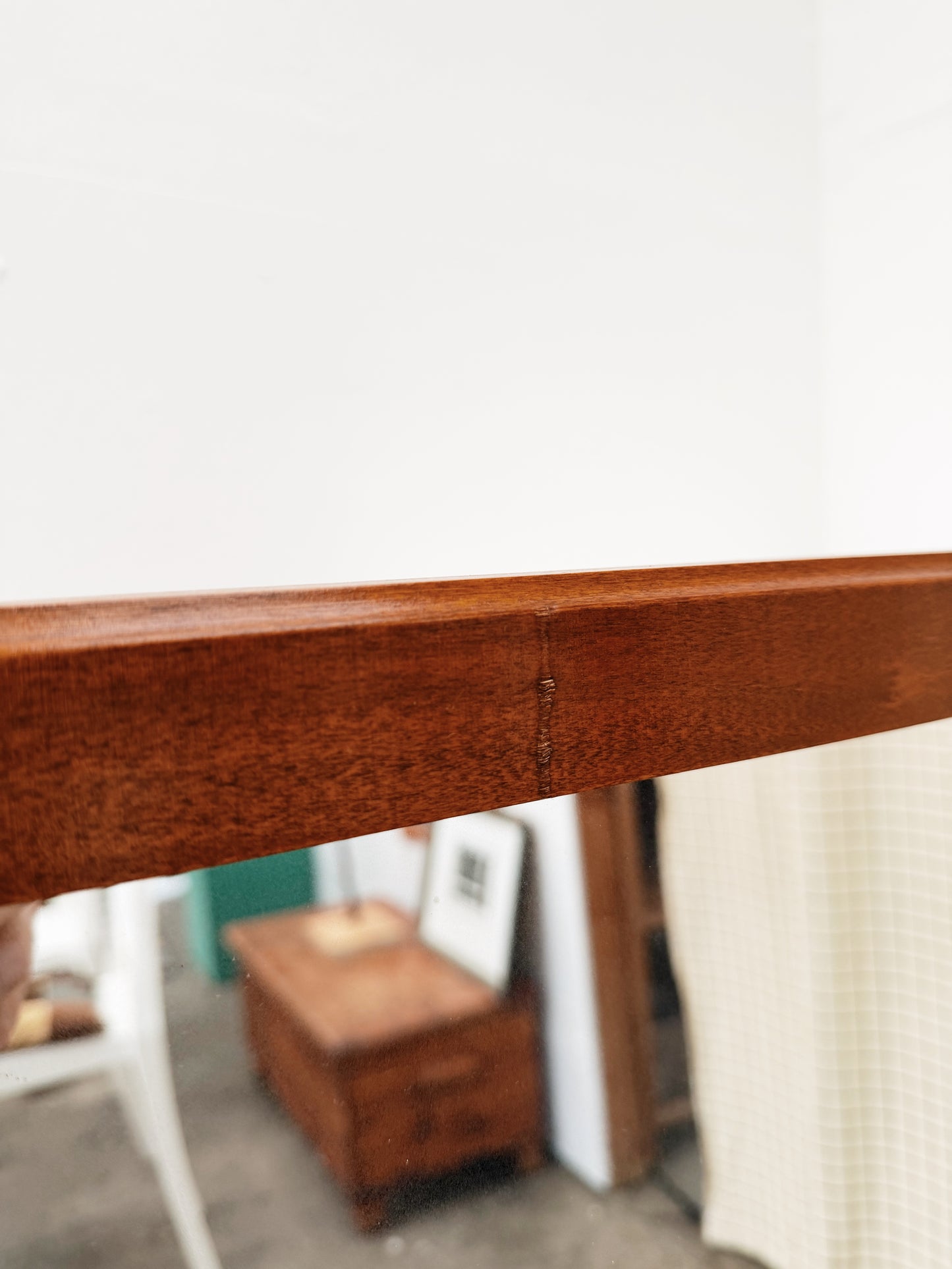 Large Vintage Mid Century Teak Mirror