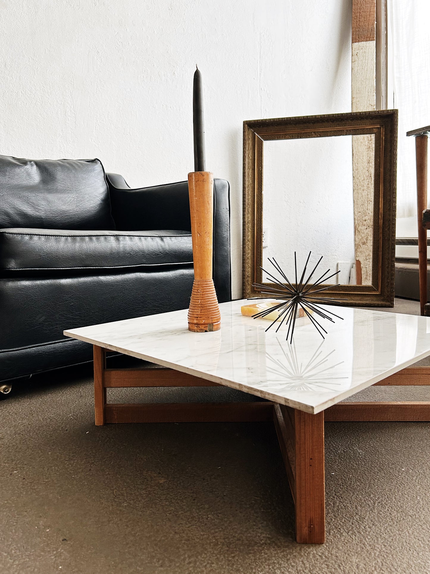 Low Marble and Wood Table