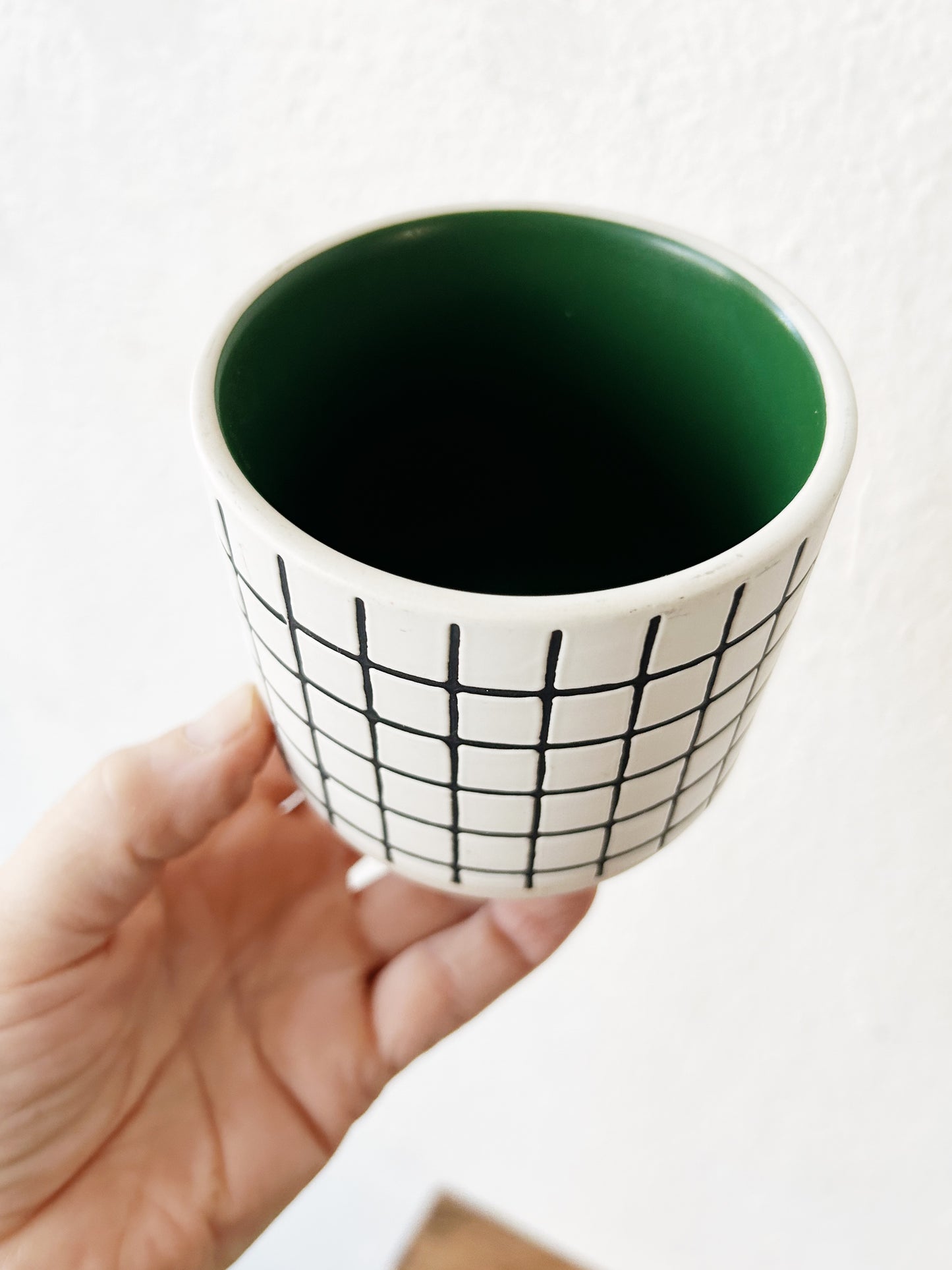 Modern Checkered Ceramic Vessel