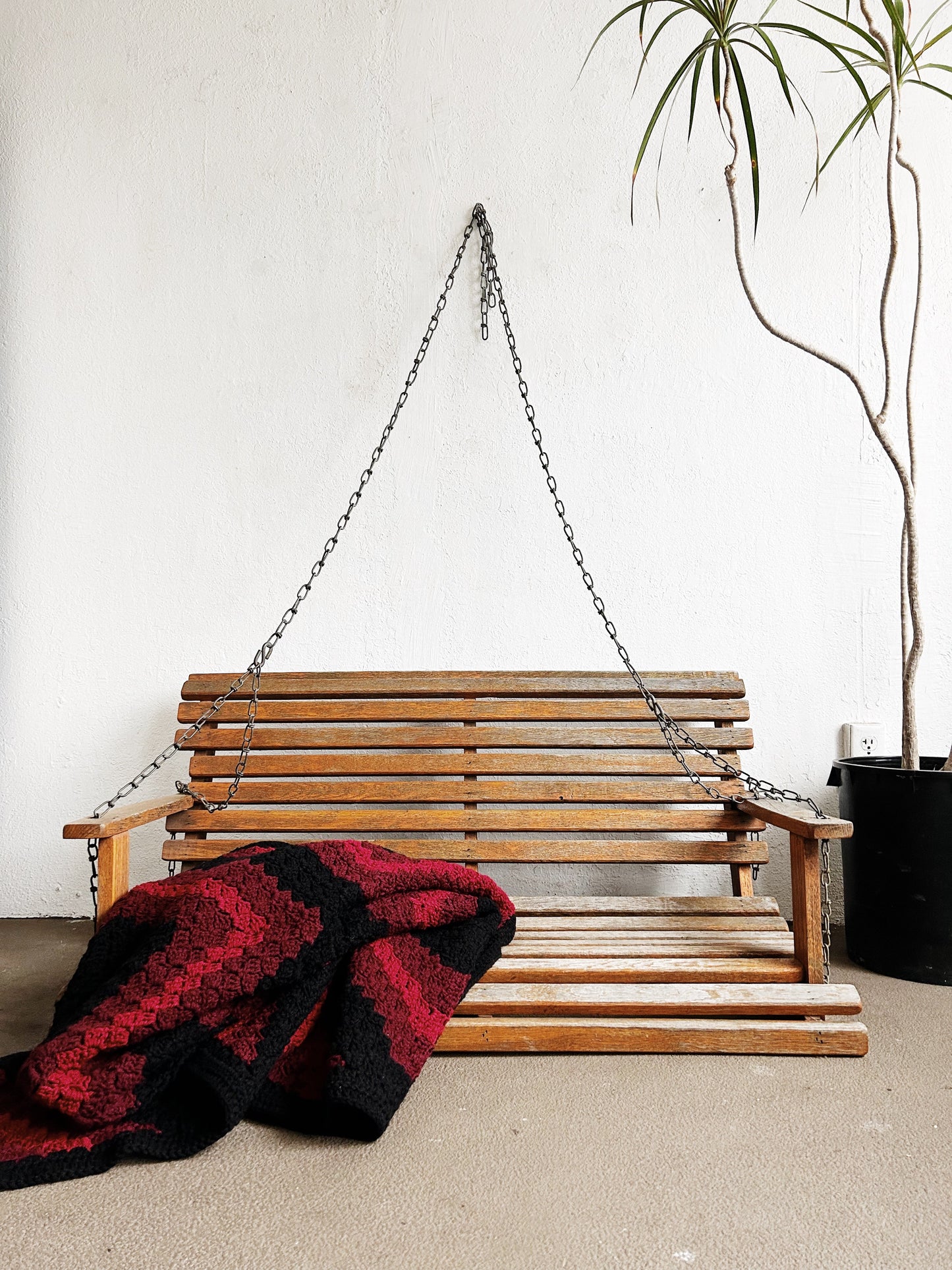 Vintage Sturdy Wood Porch Swing