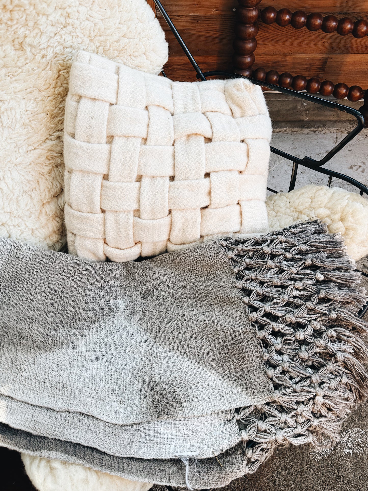 Vintage Shadow Dyed Linen Throw