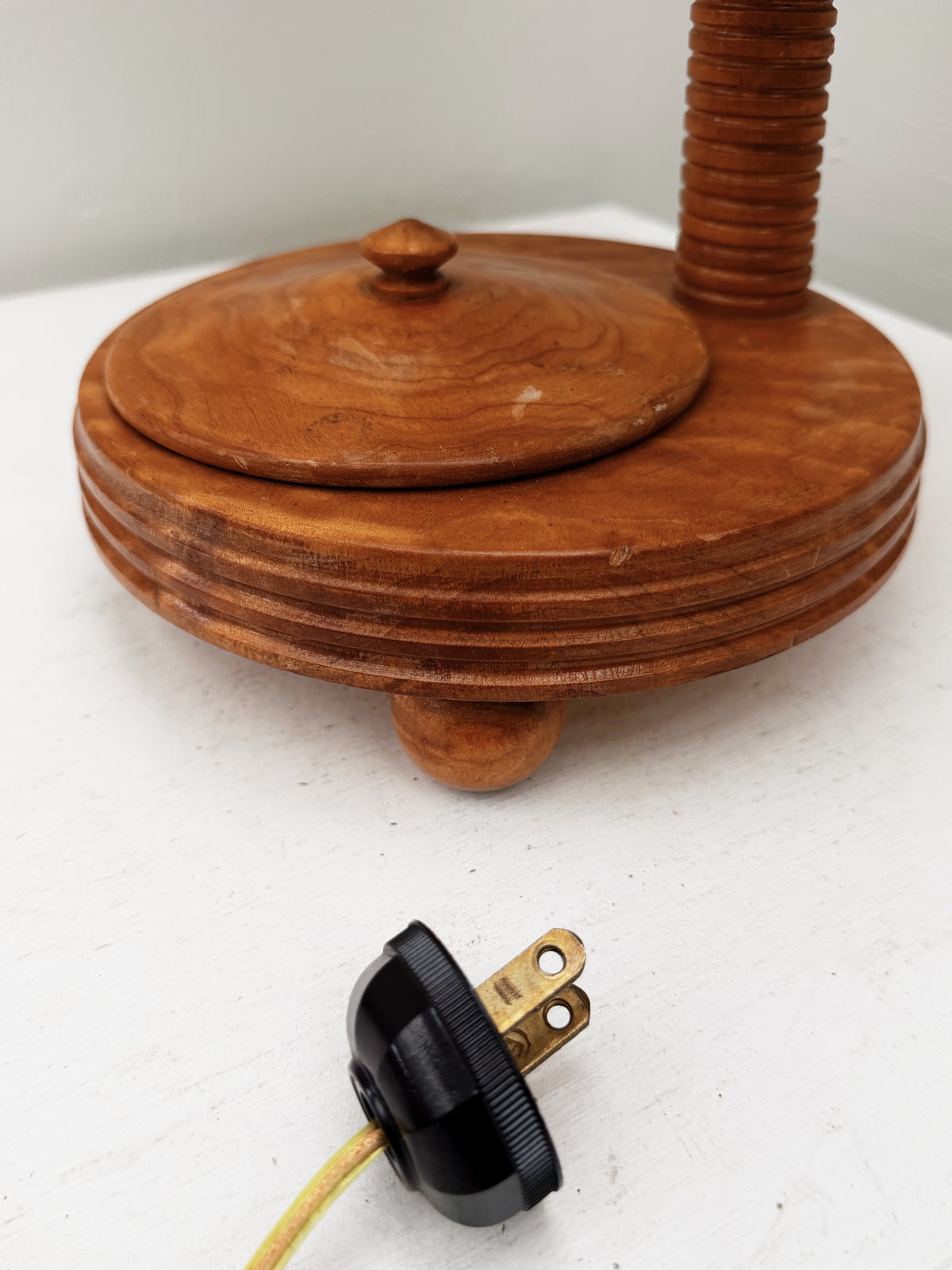 Folk Art Spindle Lamp