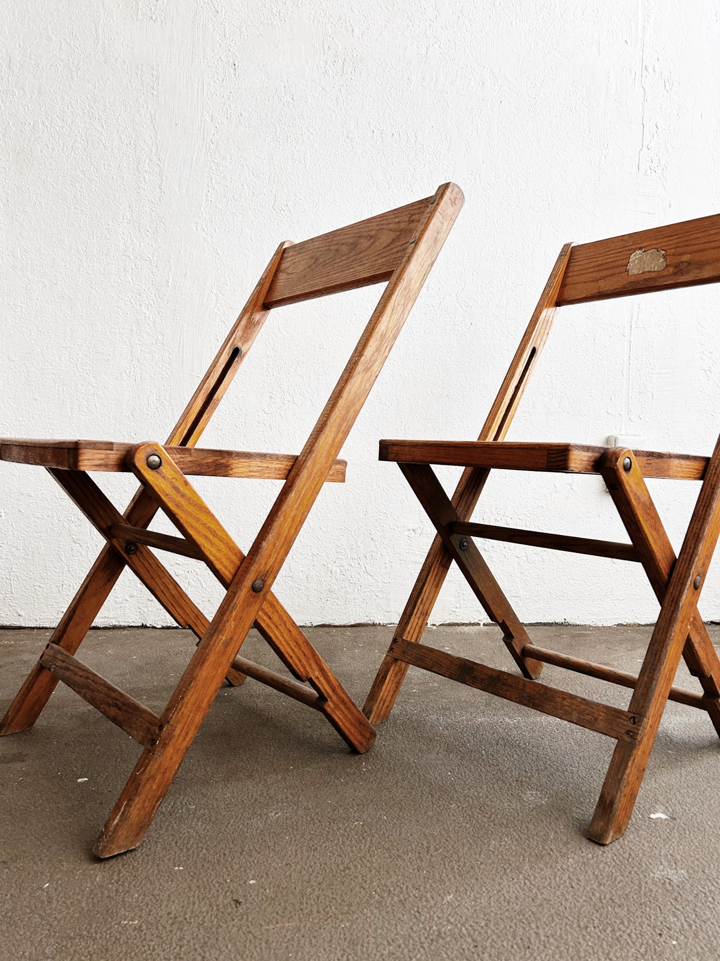 Antique Oak Folding Chairs
