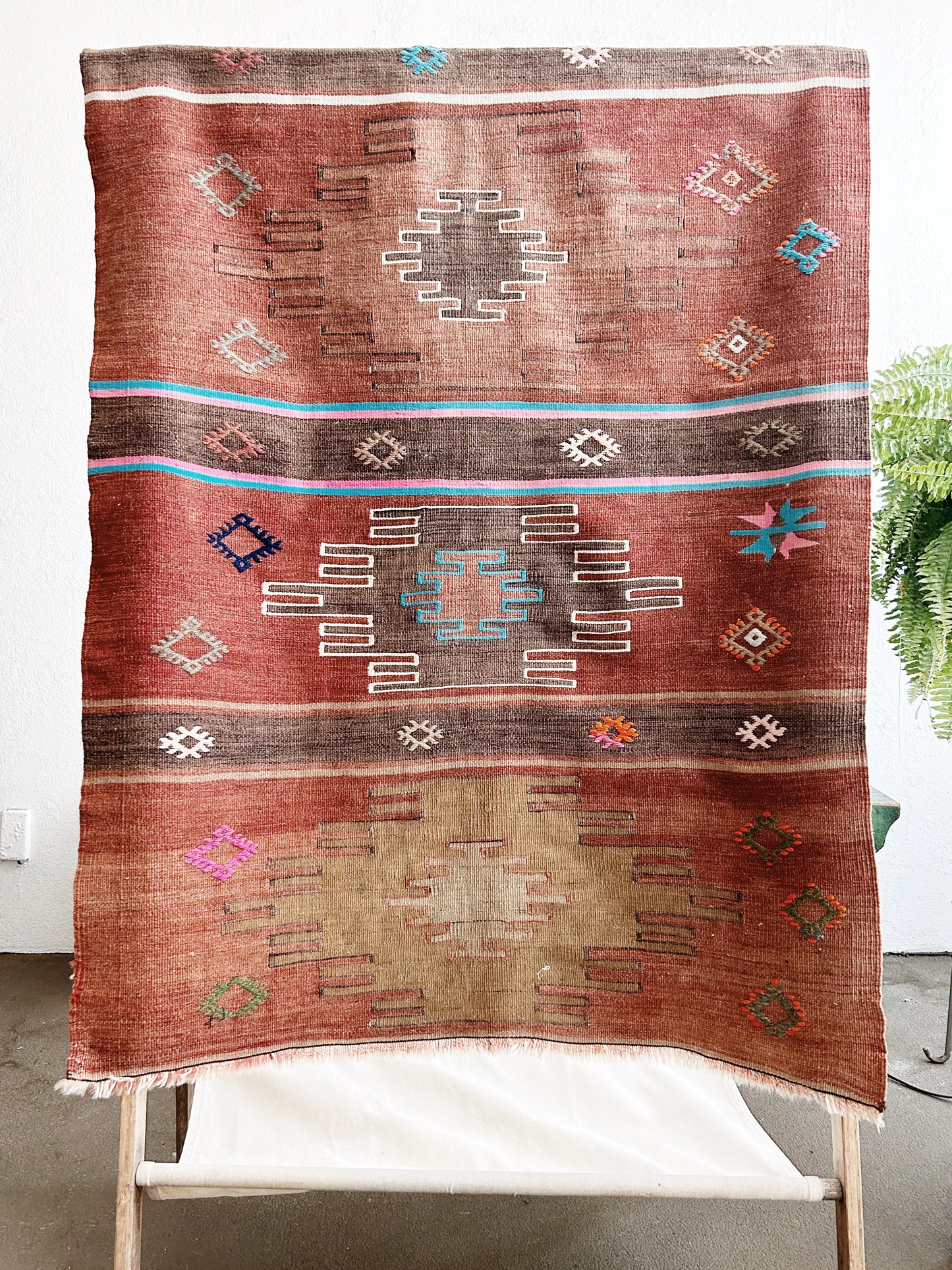 Vintage Flat Weave Wool Rug