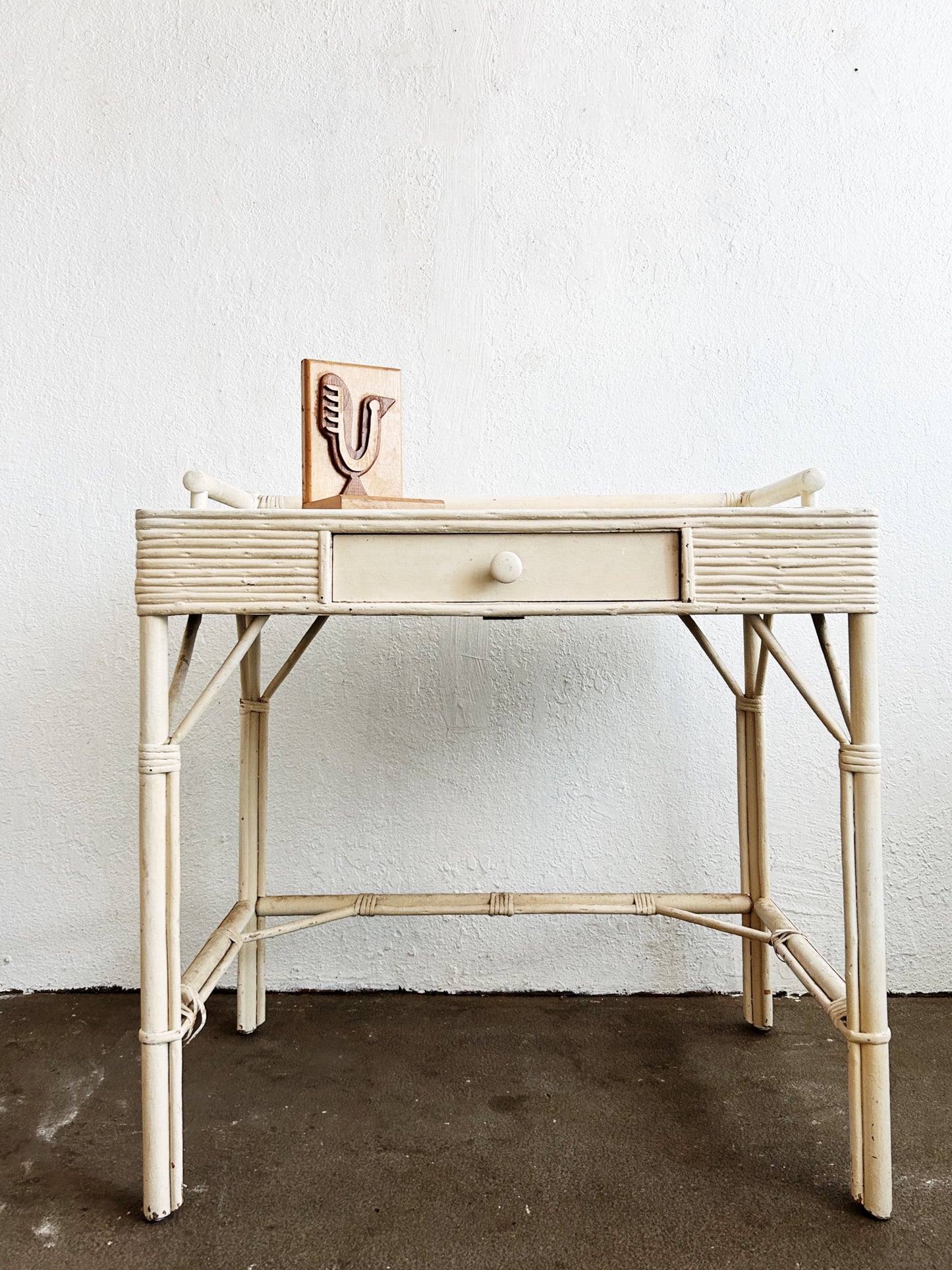 Antique Bamboo and Wood Painted Desk