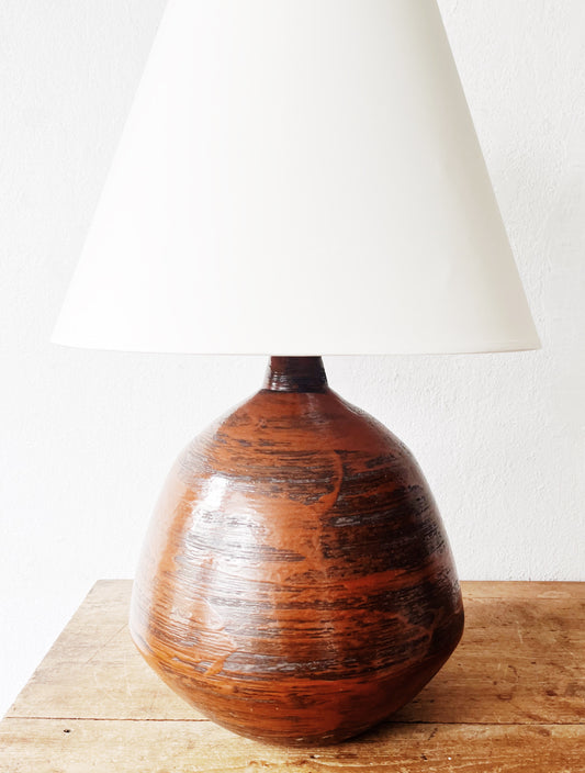 Large Vintage Ceramic Lamp with Shade