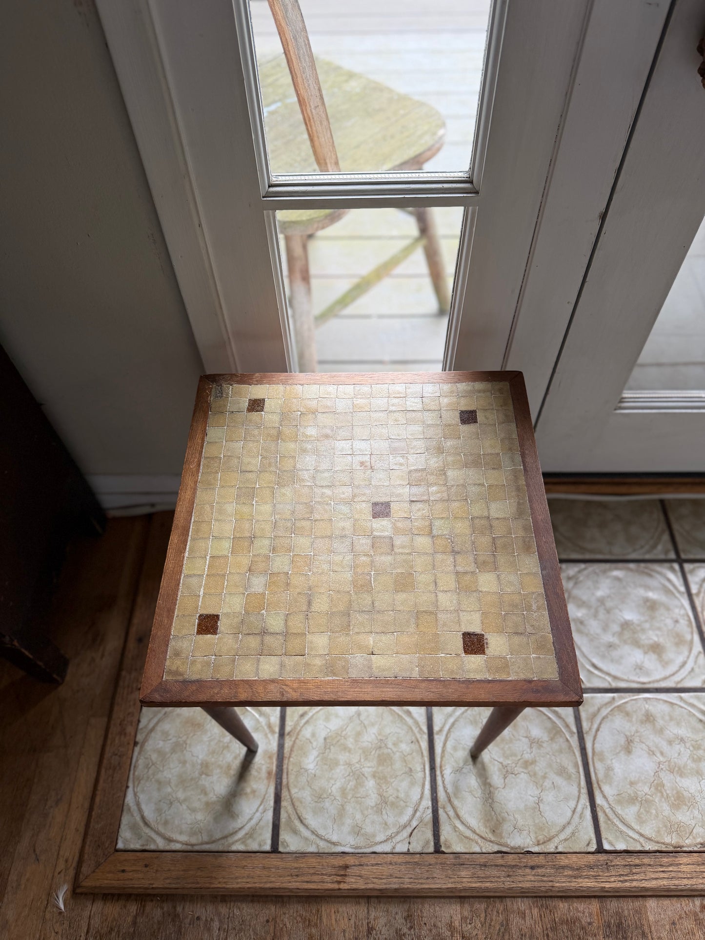 Mid Century Mosiac Tile Table
