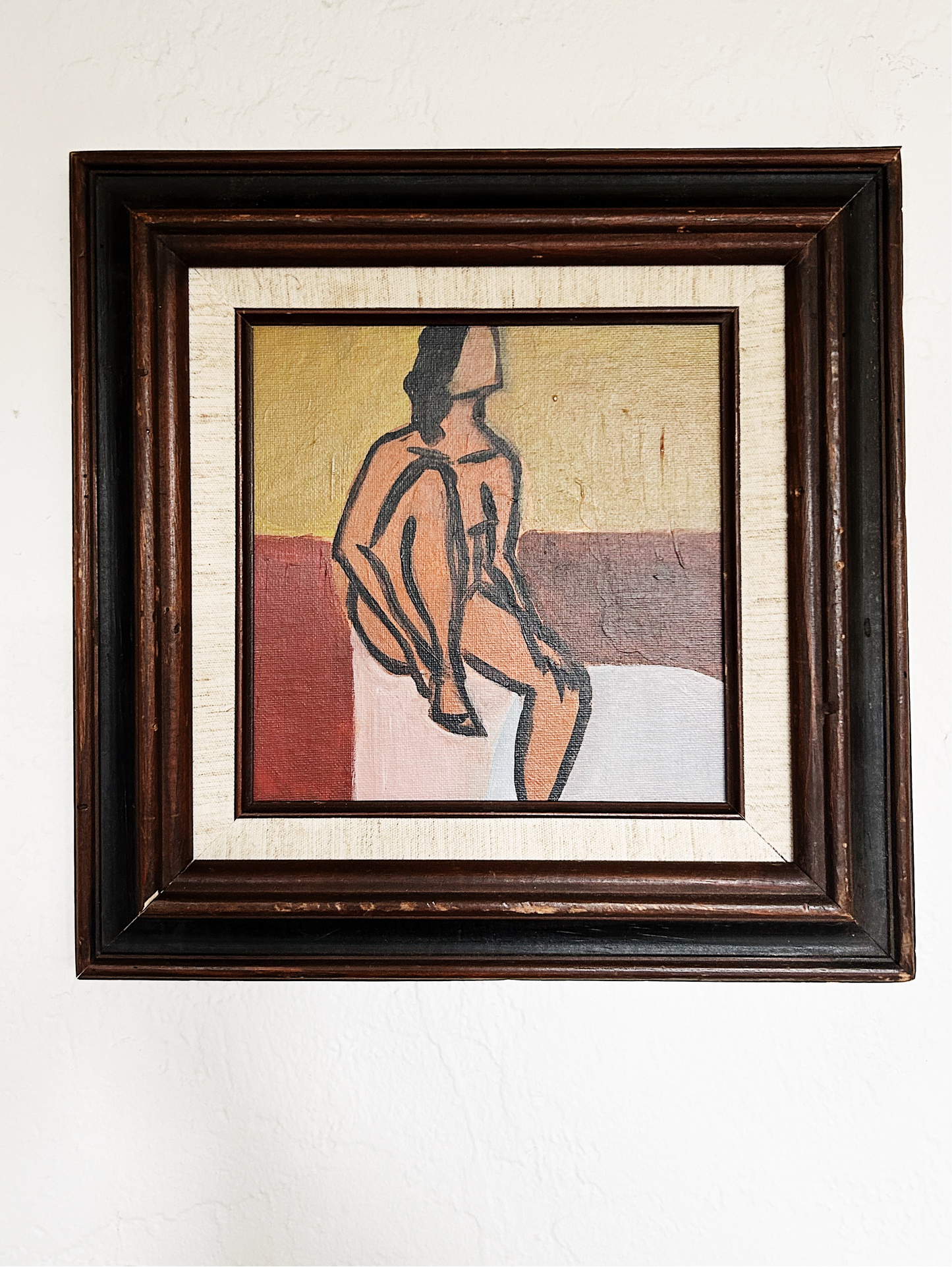 Mid Century Cubist Figural Painting