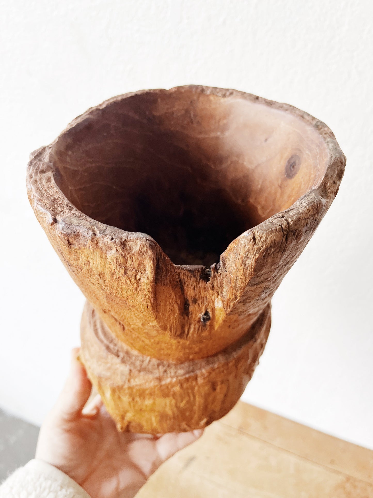 Chunky Handmade Wood Vessel