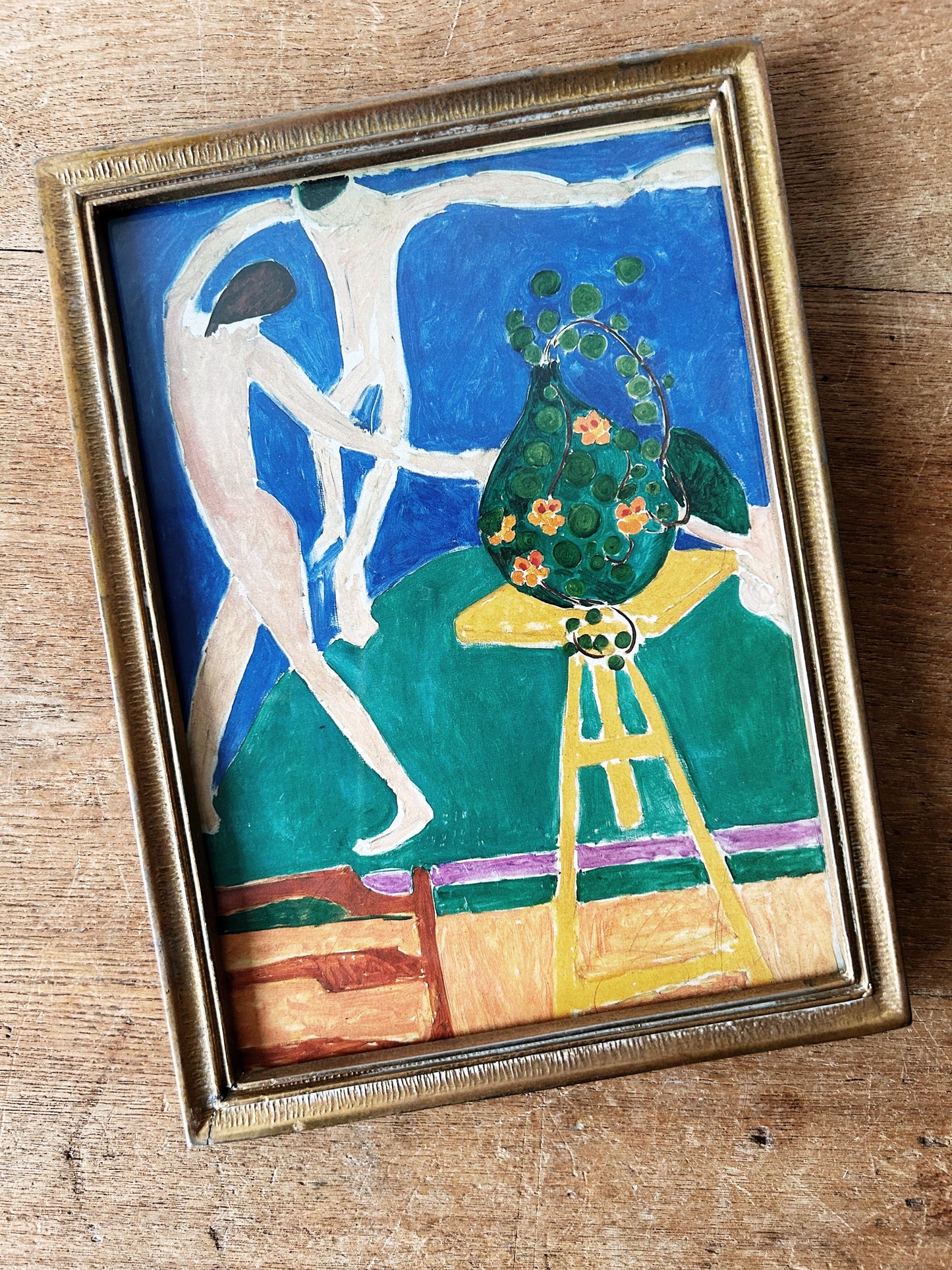 Vintage Weighty Gold Plated Frame with Matisse Print