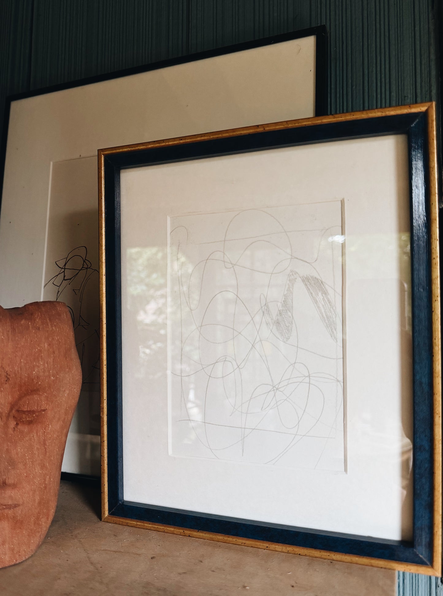 Original Vintage Abstract Pencil Sketch