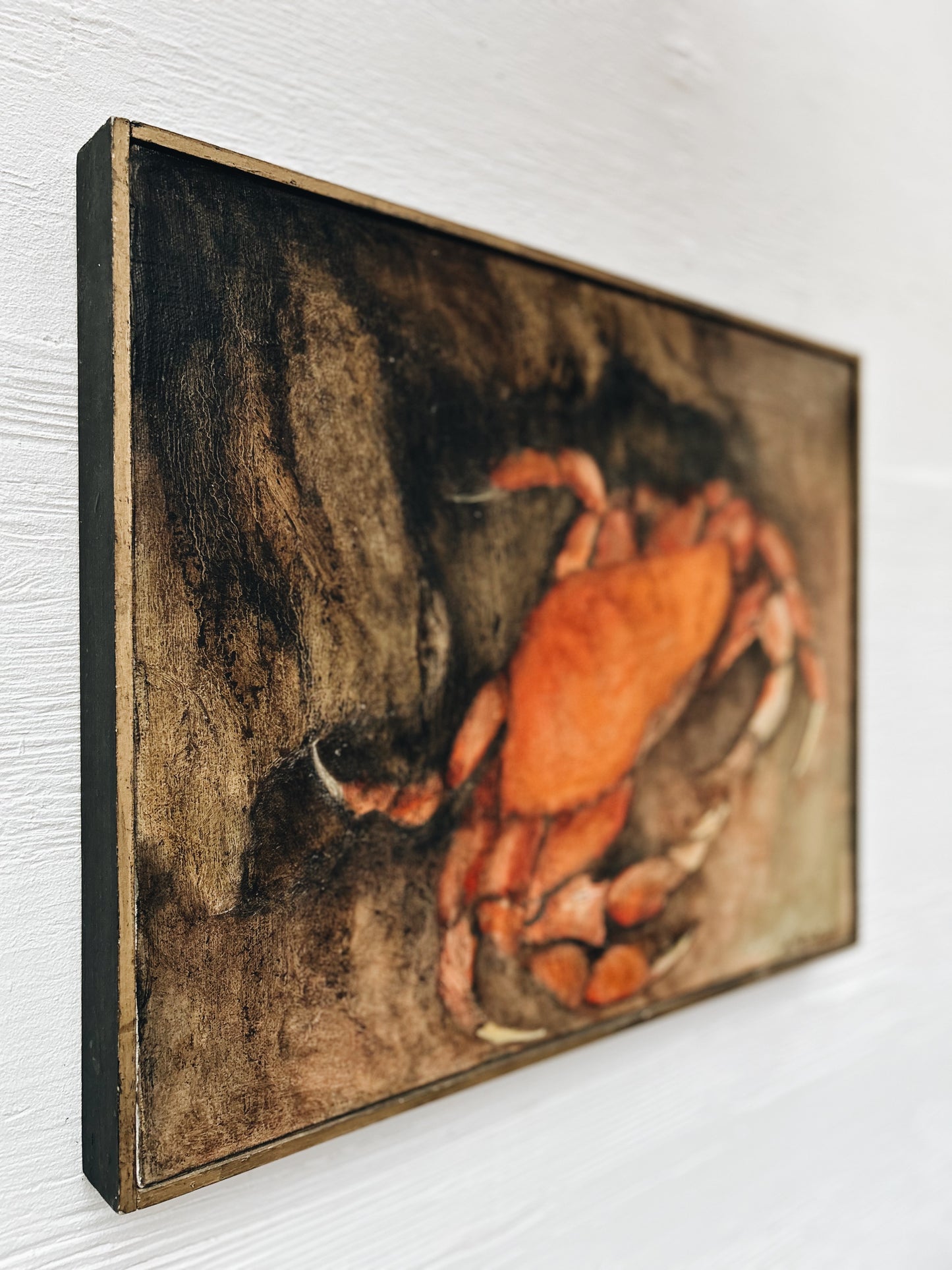 Vintage Crab Oil Painting