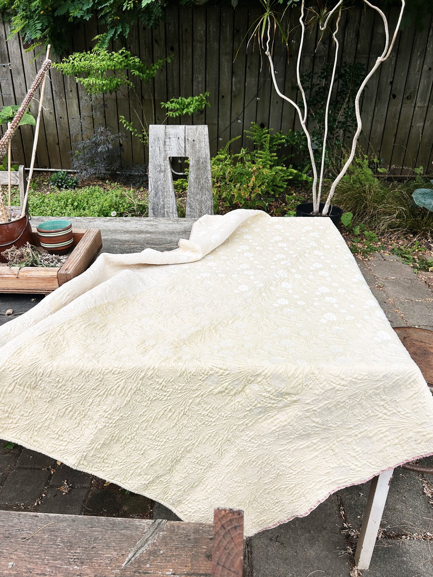 Vintage Cotton Matelasse Throw