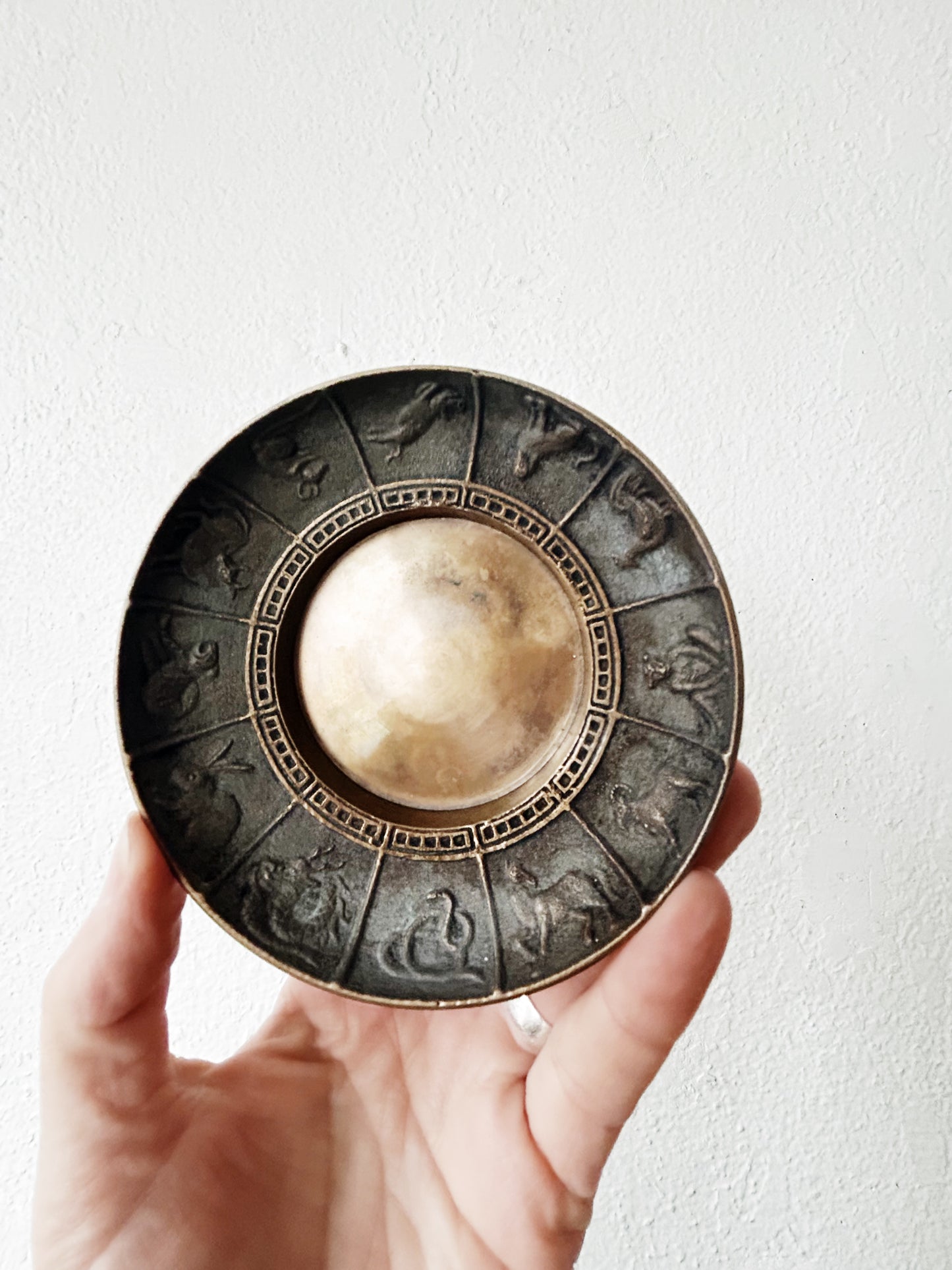 Vintage Brass Chinese Zodiac Dish