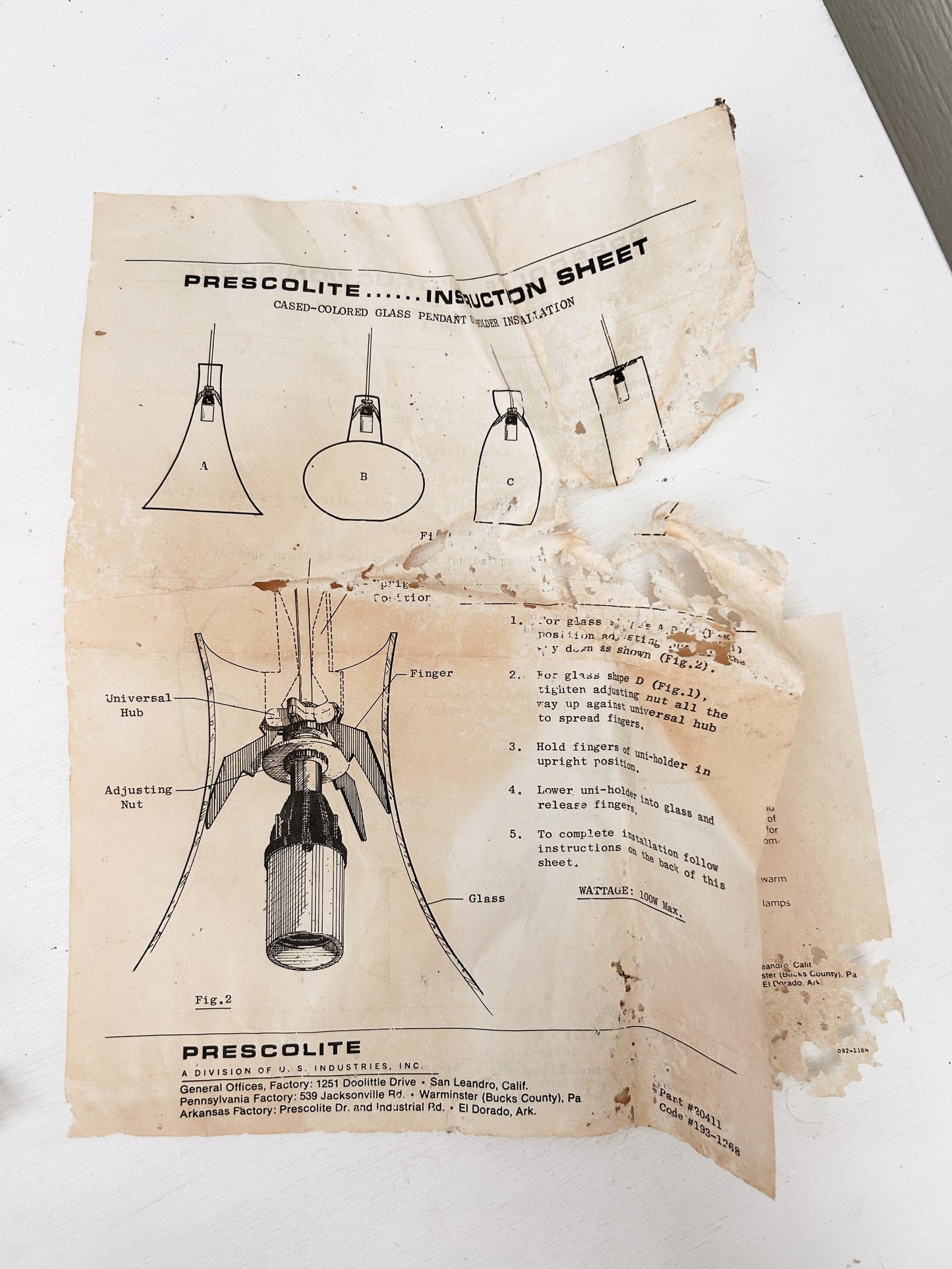 Mid Century Prescolite Pendant Lamp