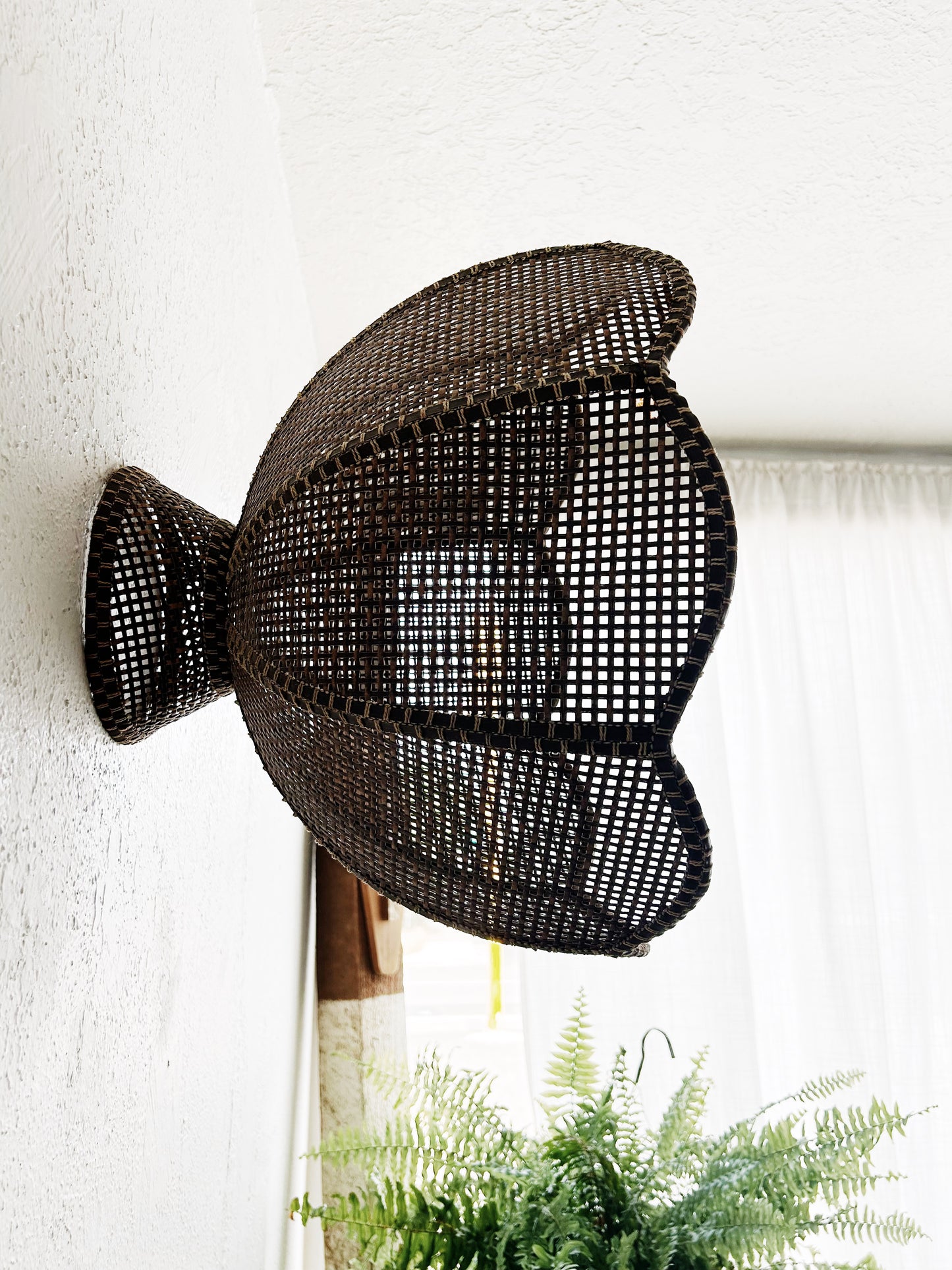 Large Vintage Wicker Shade
