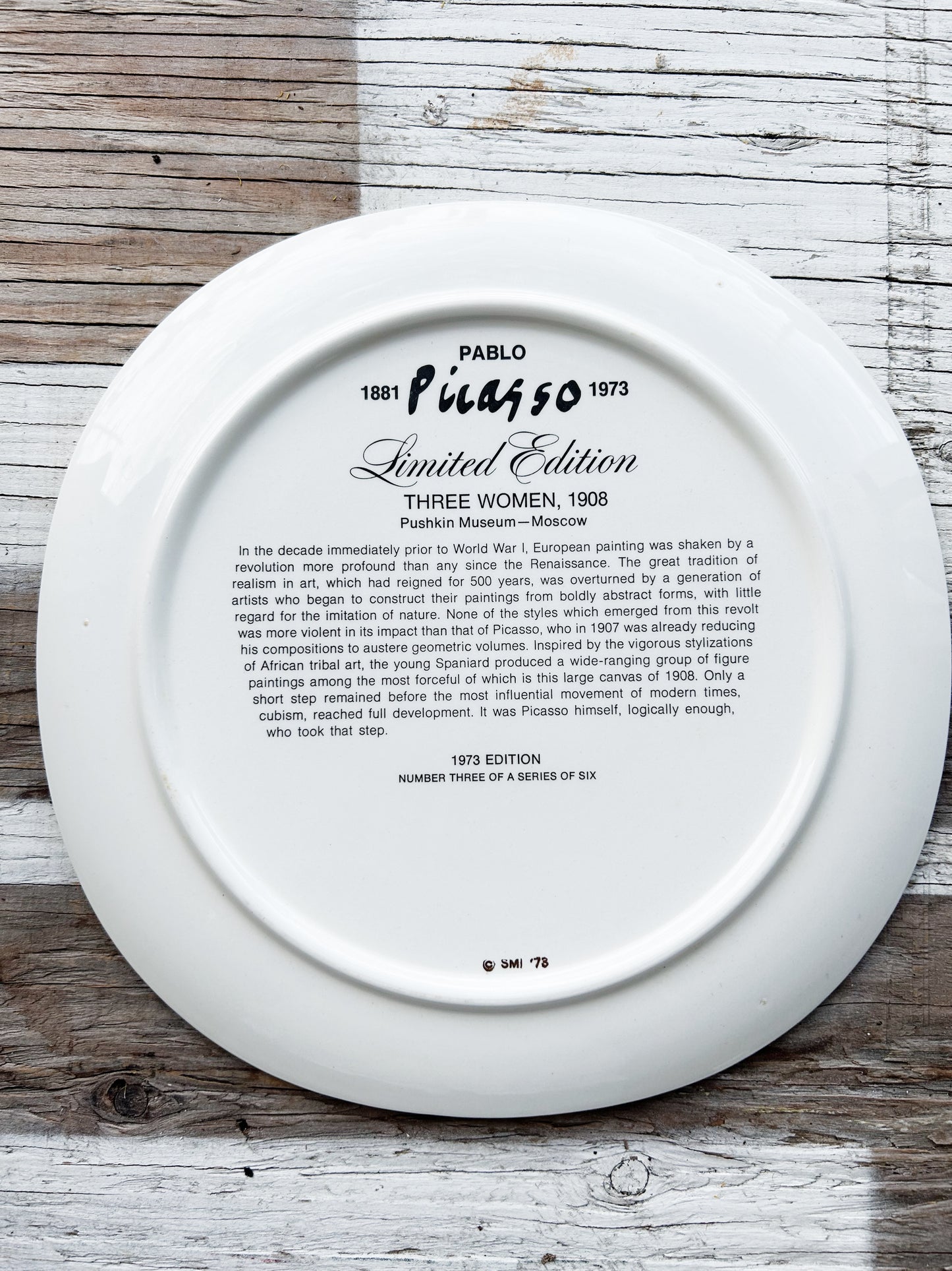 Vintage 1973 Picasso Art Plate