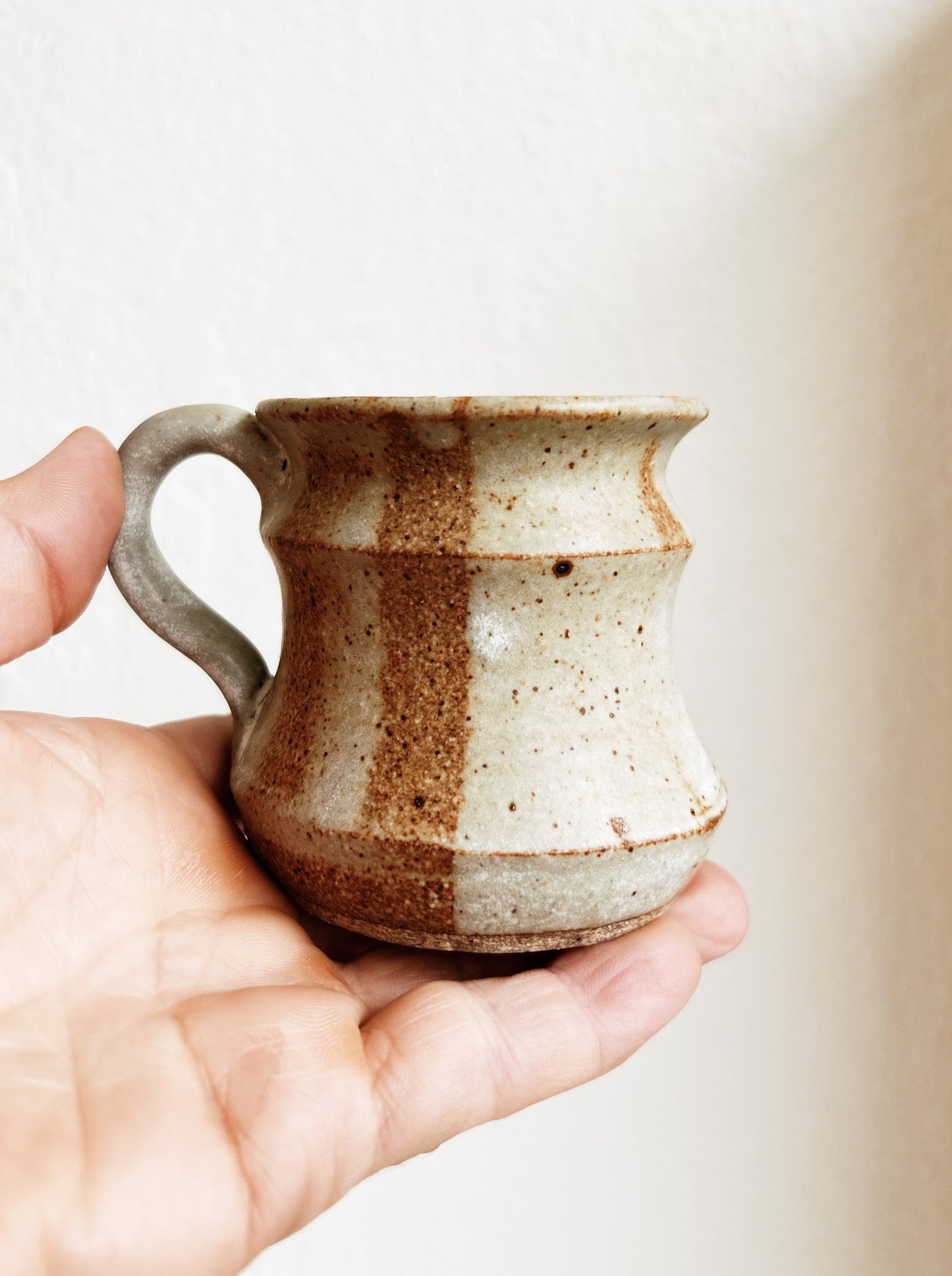 Pair Vintage Stoneware Espresso Cups