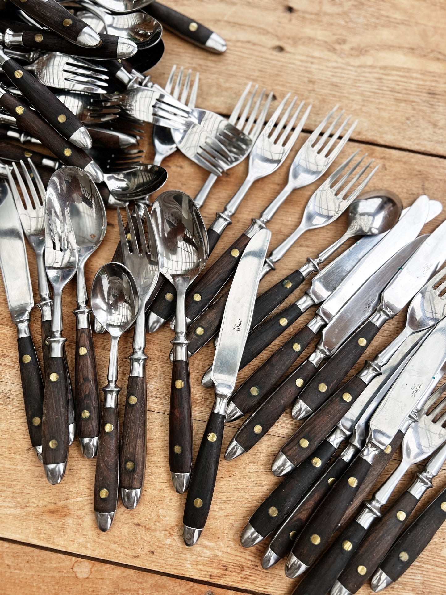 12 Mid Century Rosewood Flatware Settings