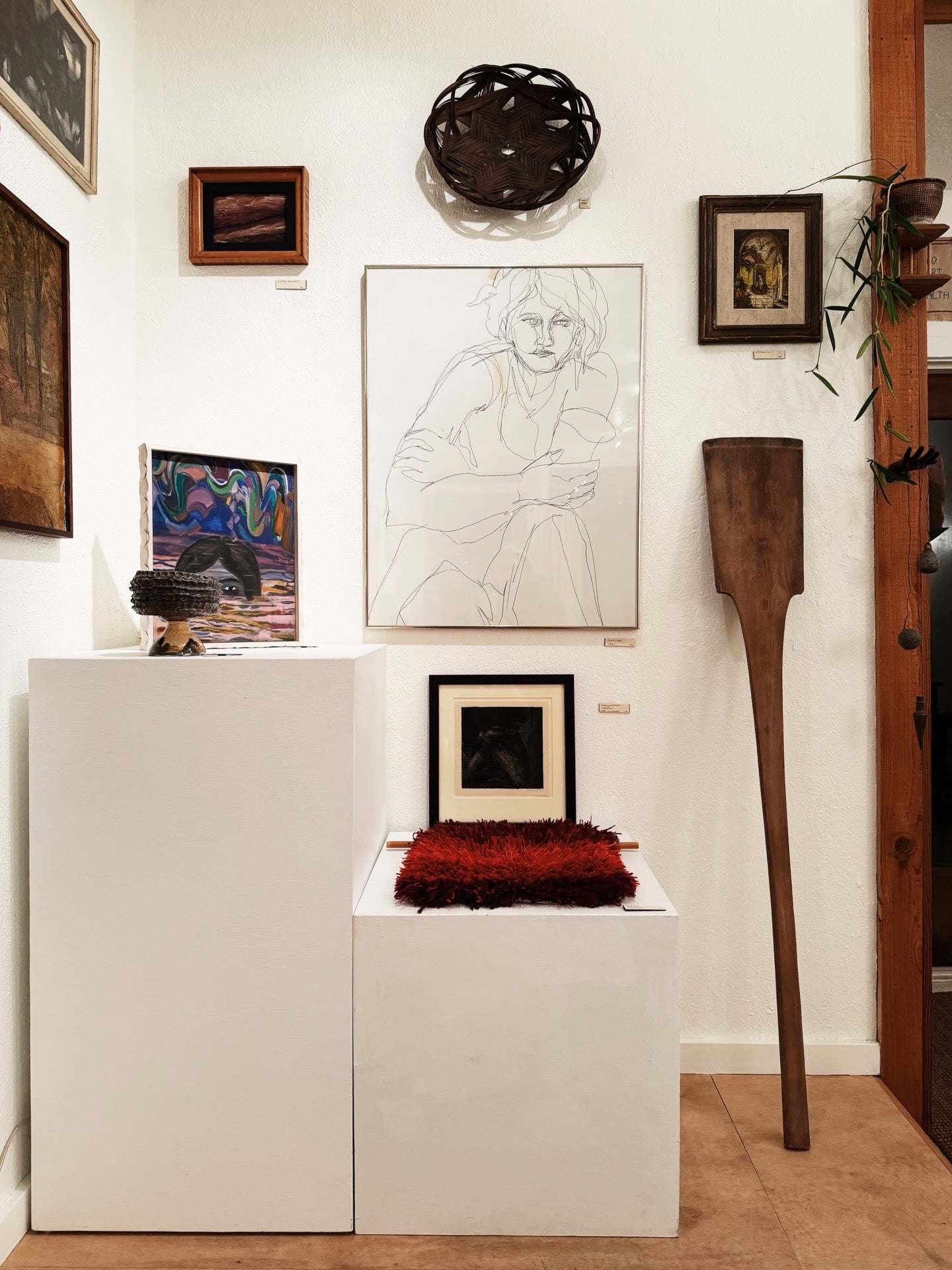 Vintage Janet Flores Pen and Ink Portrait