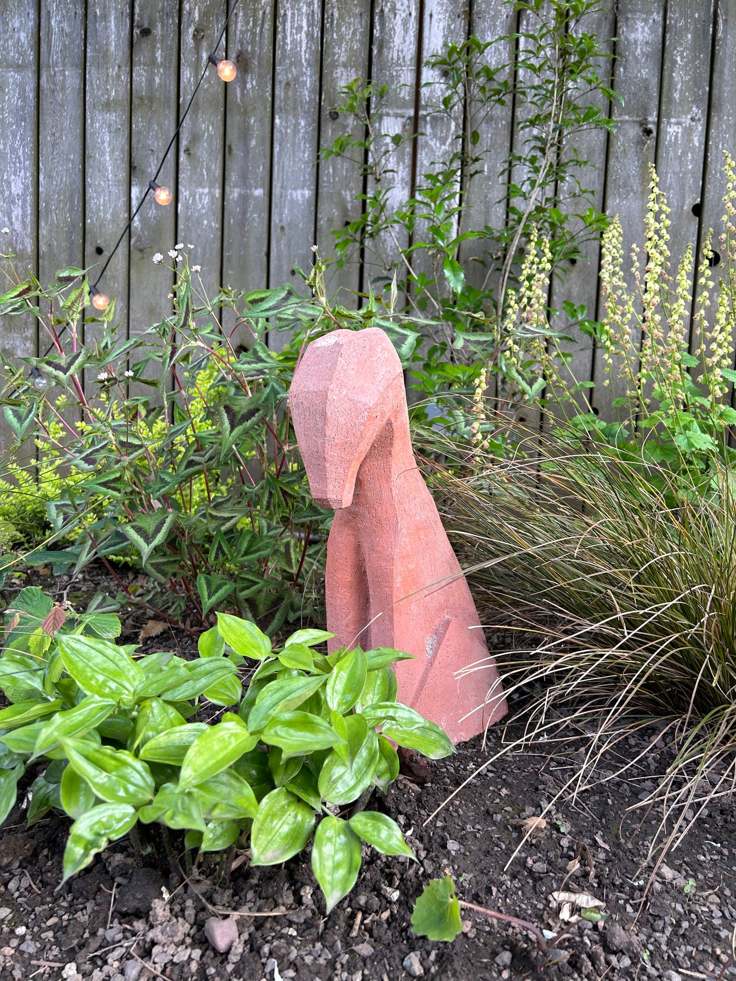 Large Terra Cotta Dog Sculpture