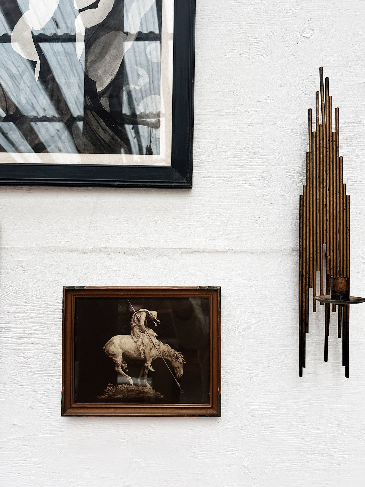 Pair Brutalist Candleabra Nail Art Sconces