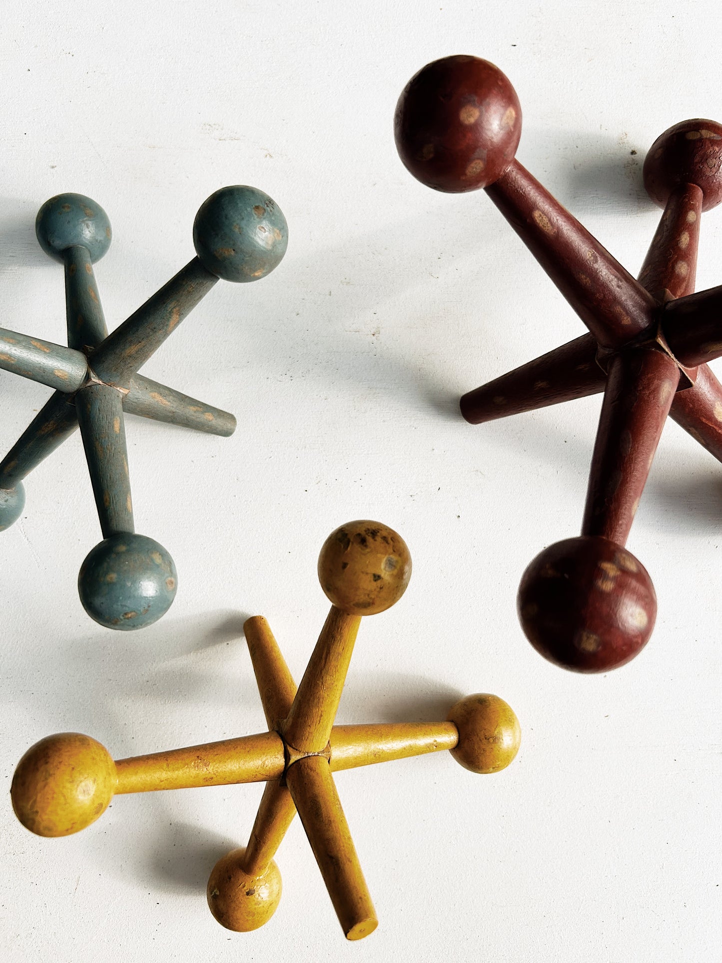 Trio of Vintage Folk Art Wood Jacks