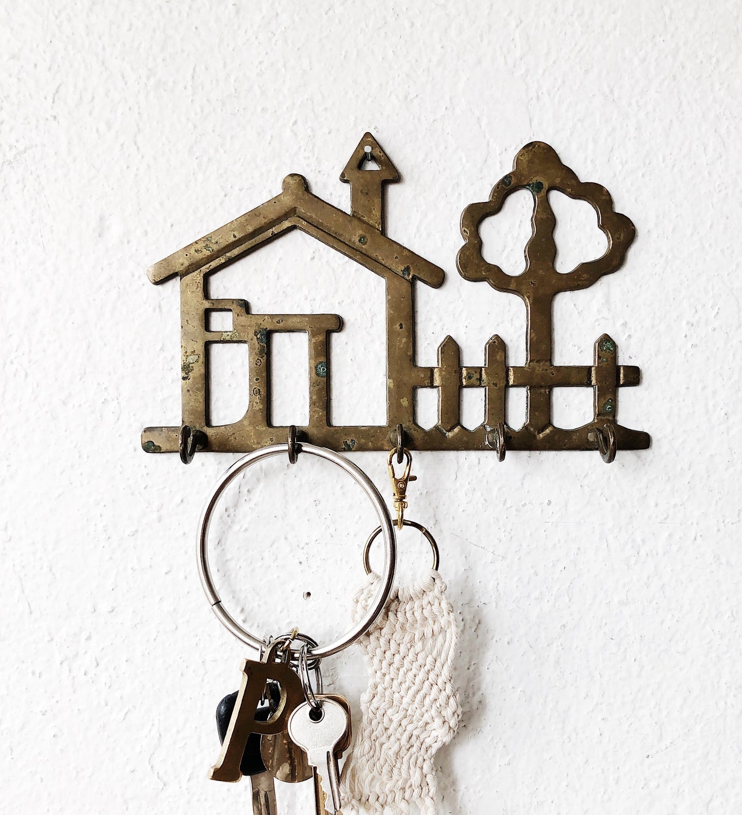 Vintage Solid Brass Key Holder