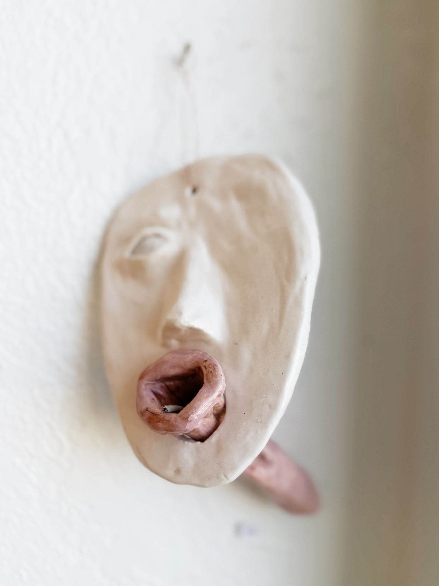 Moon Face Clay Wall Sculpture