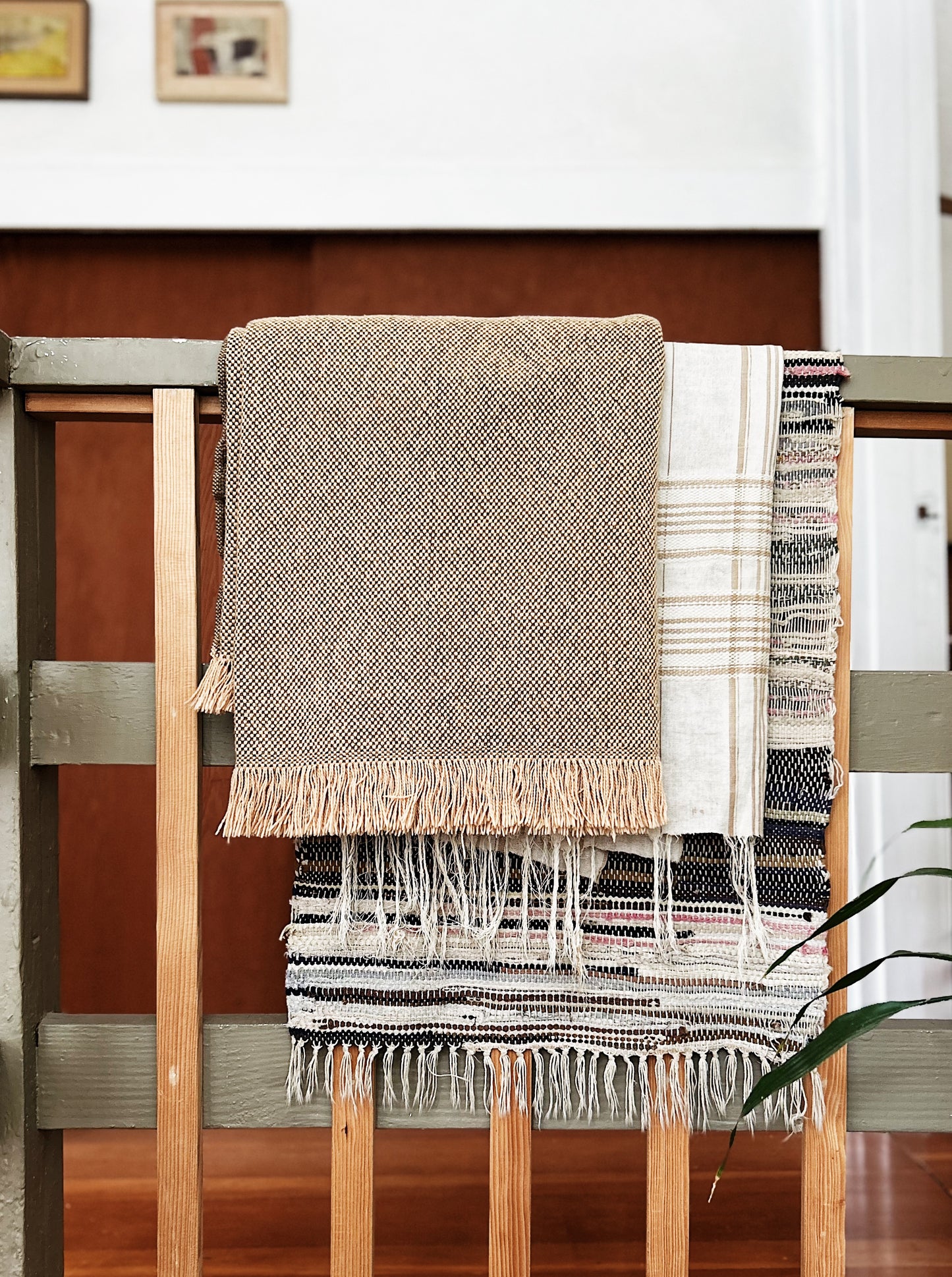 Vintage Woven Cotton Throw Blanket