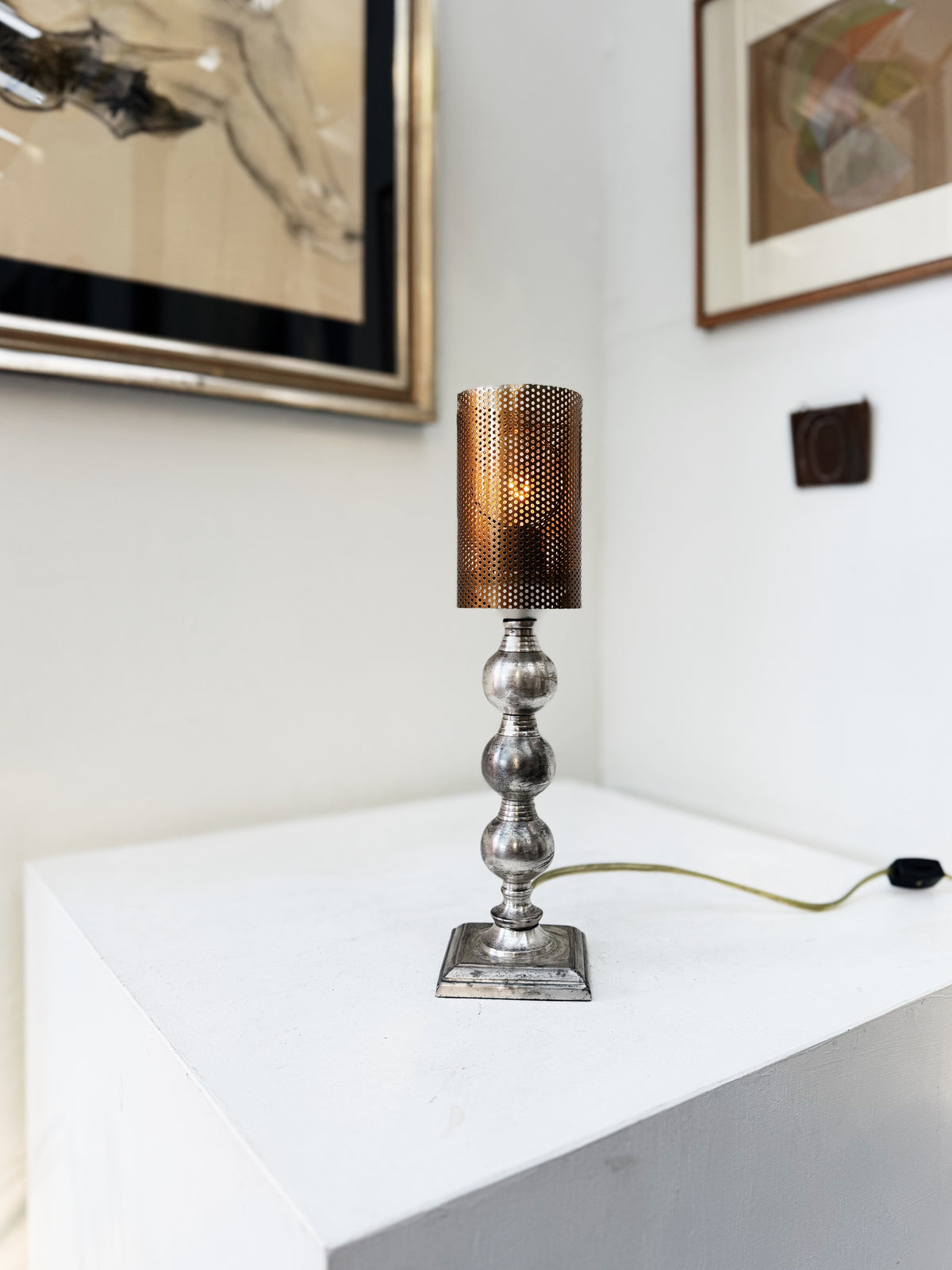 Vintage Nickel Lamp