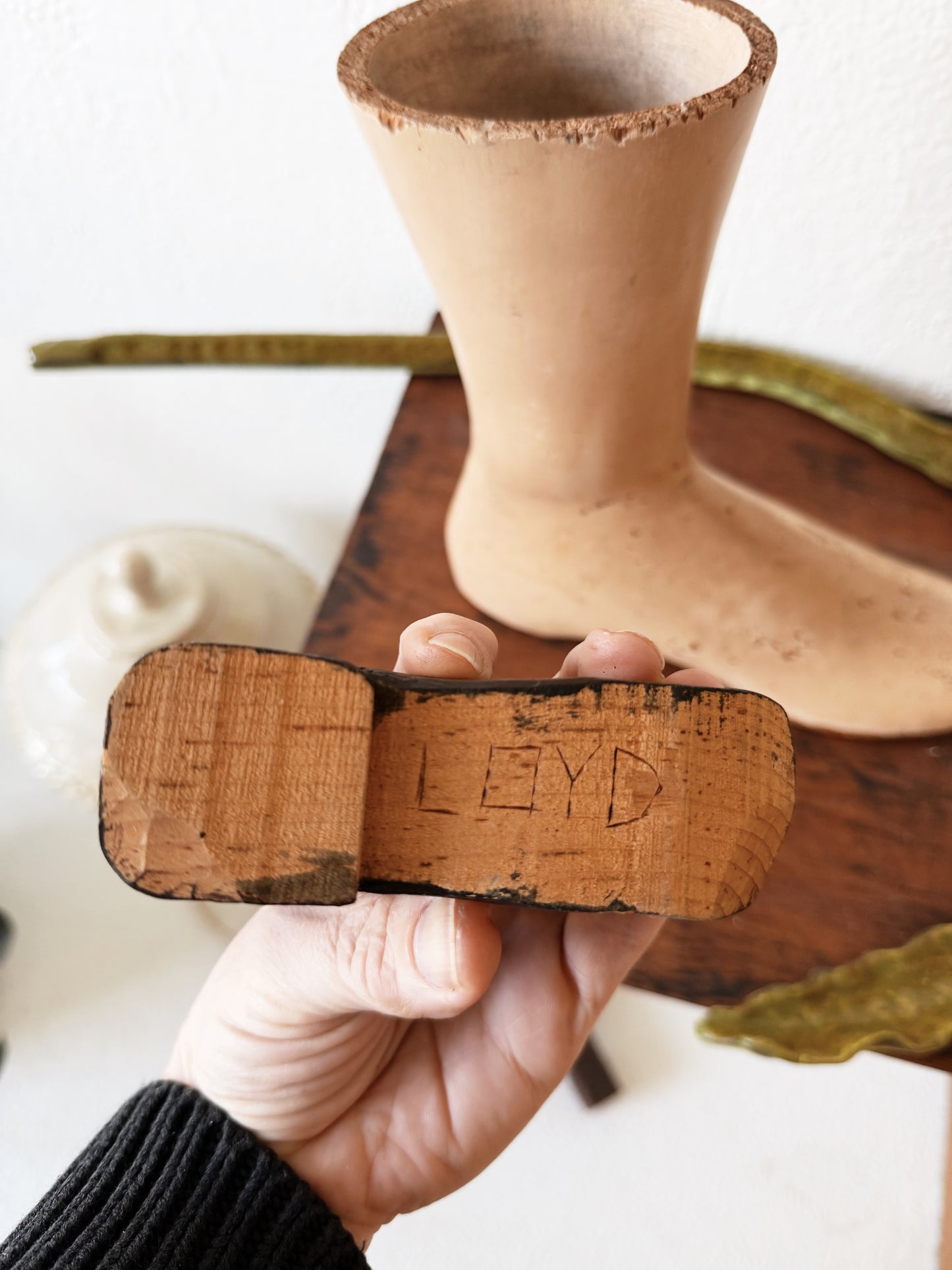 Folk Art Wooden Boot