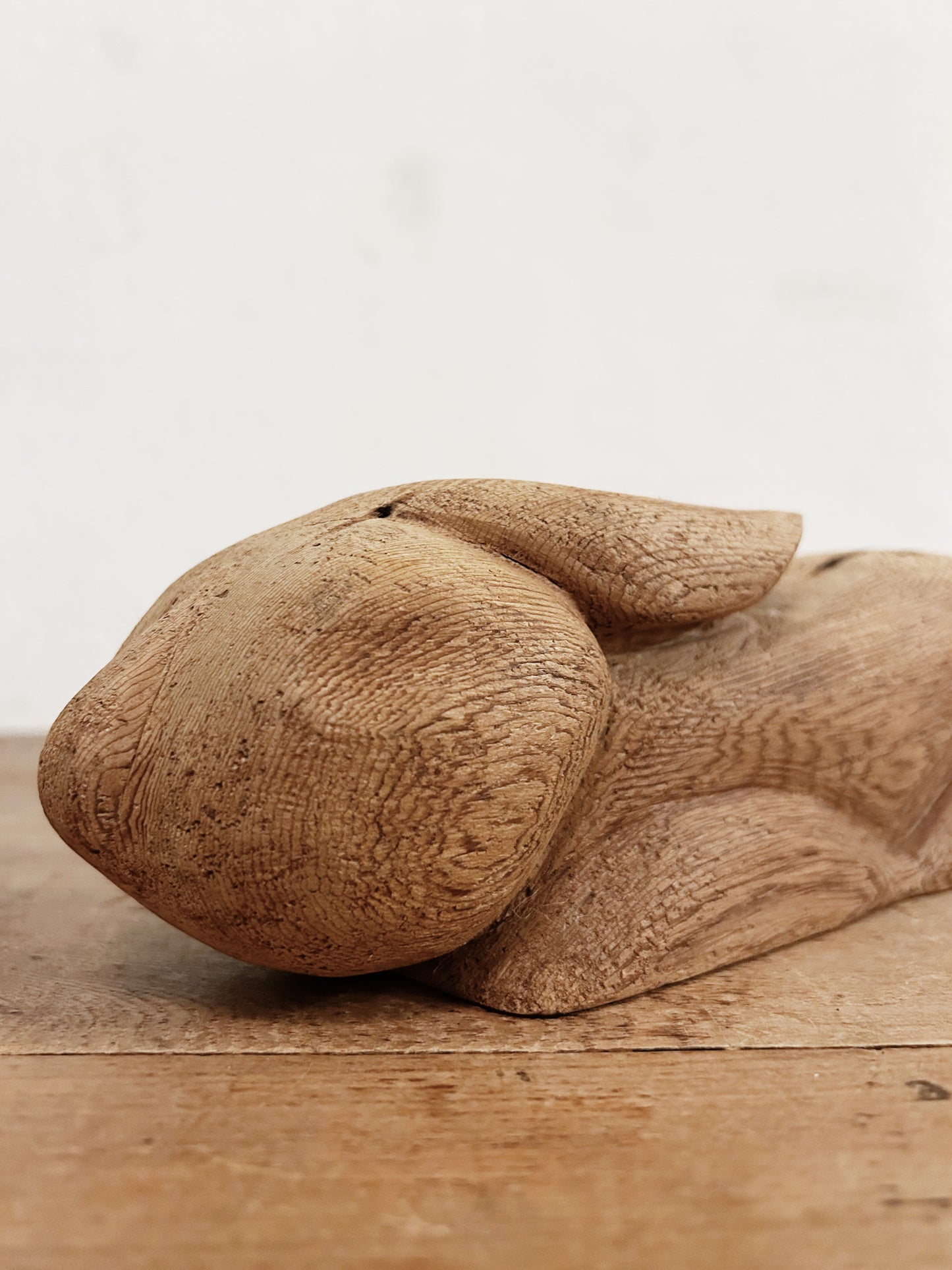 Folk Art Hand Carved Wood Rabbit