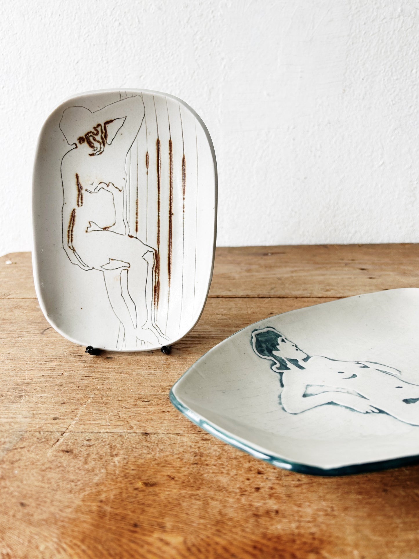 Hand Made Figural Art Pottery Dish