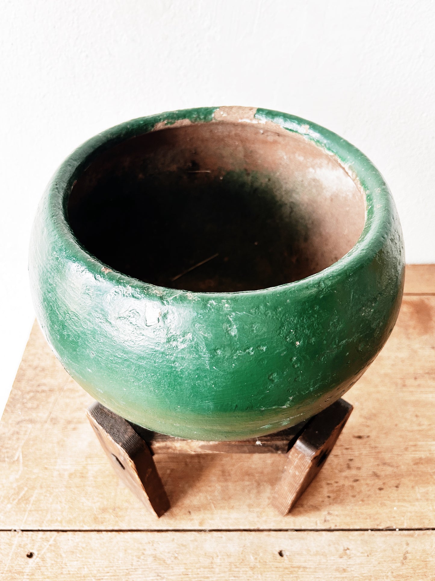 Vintage Painted Terra Cotta Pot