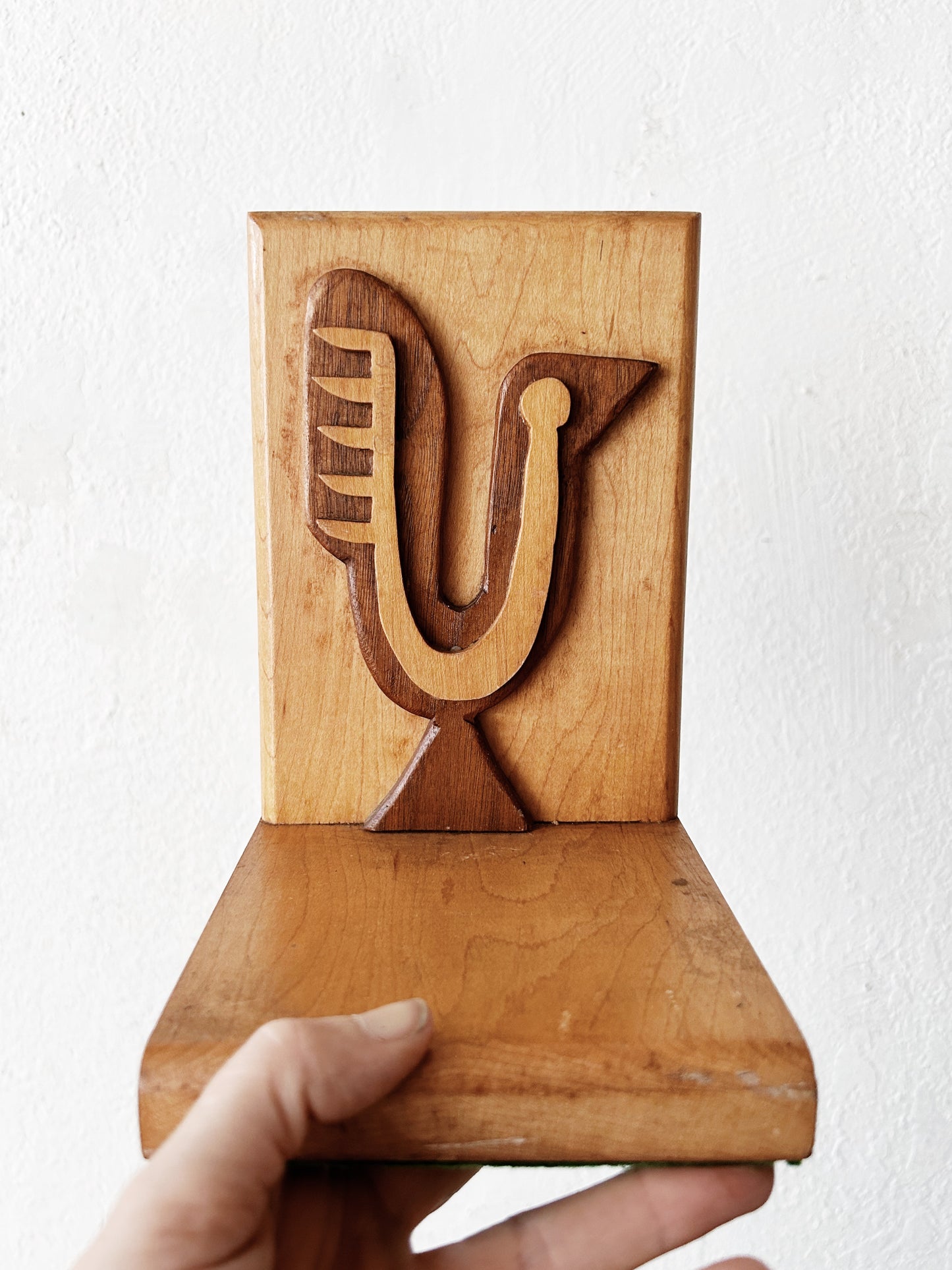 Handmade Wood Folk Art Bookend