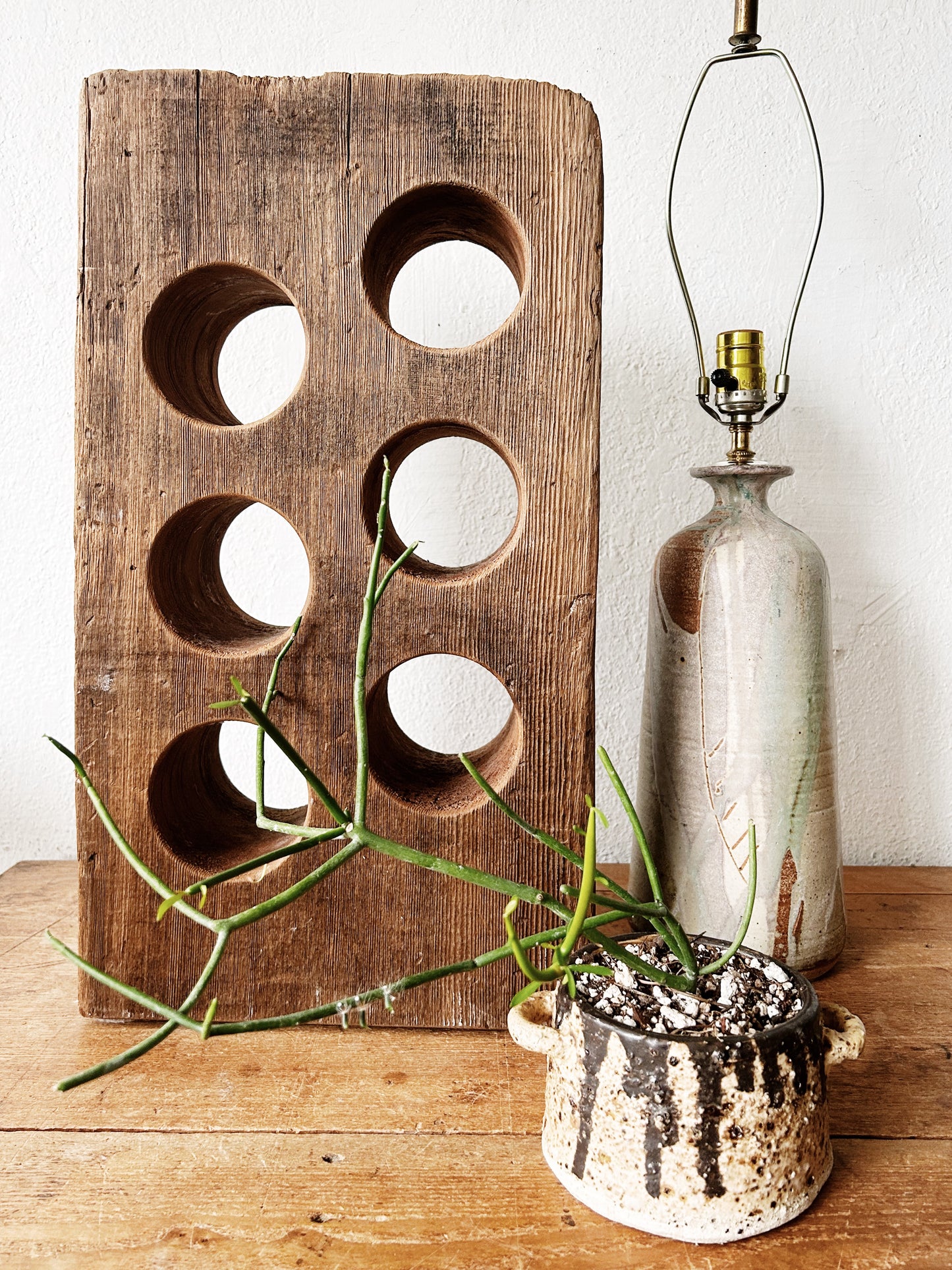 Handmade Chunky Wood Wine Rack