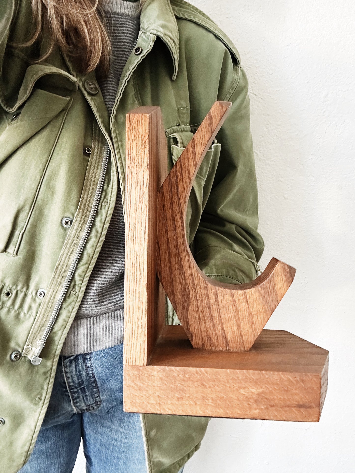Large Handmade Oak Bookends