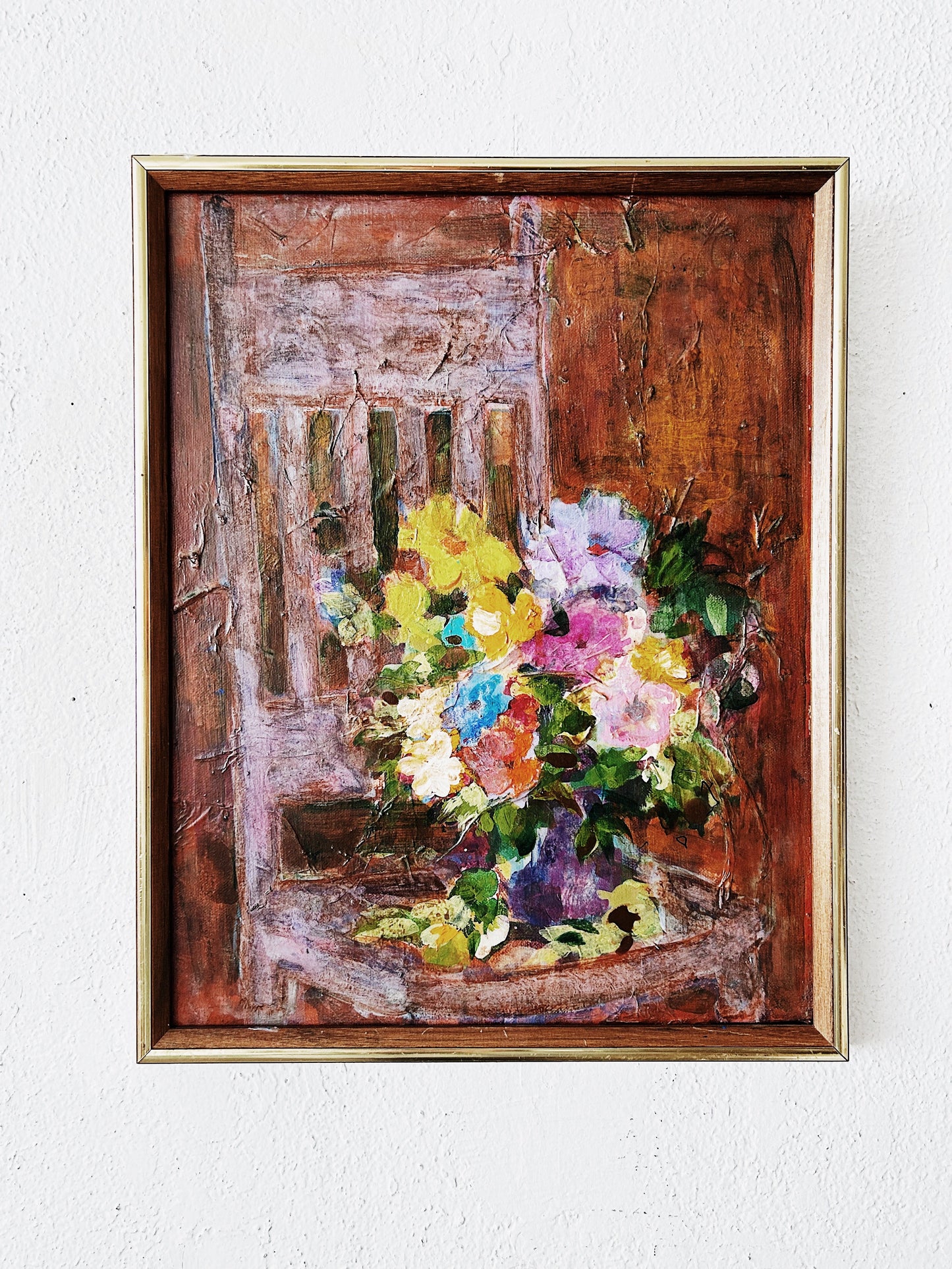 Framed Posies Painting 1979